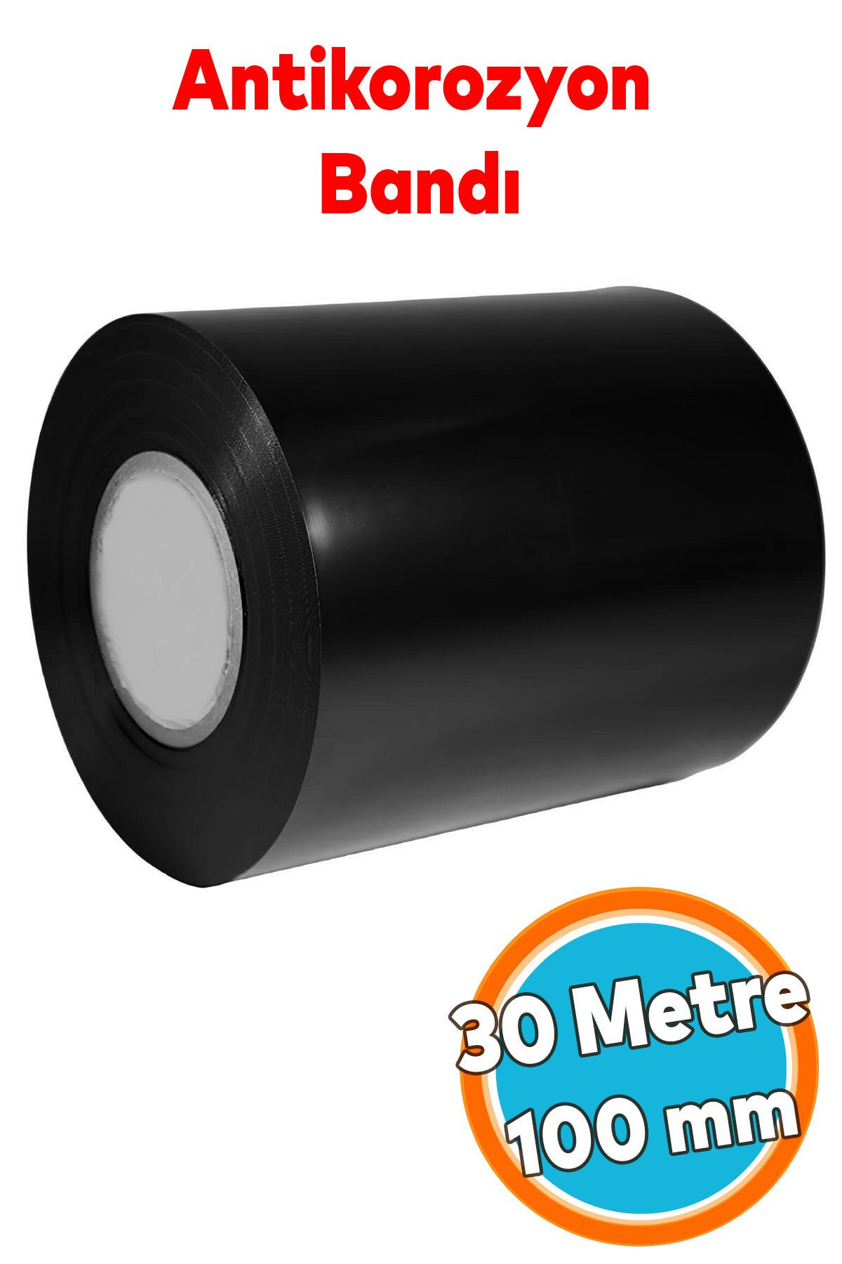 NZB Antikorozyon Bandı Siyah Renk Metal Boru Pas Önleme İzolasyon Sarma Bant 100 mm x 30 Metre 1 Adet