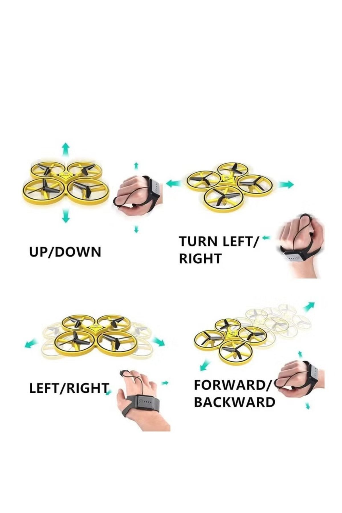toy box tr-طائرة بدون طيار رباعية المراوح مزودة بمستشعر للجاذبية مع تحكم يدوي وإيماءات مع وحدة تحكم وساعة ذكية 4