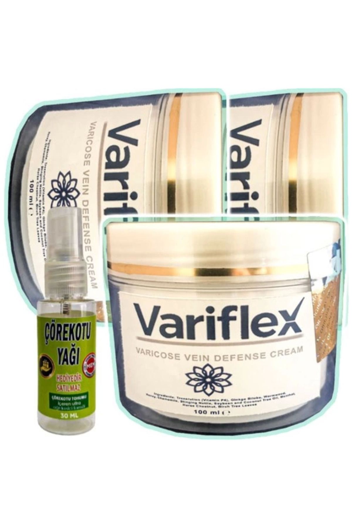 Vemora Variflex Bacak Bakımı Kremi 100 ml x 3 adet + Çörek Otu Yağı 30 ml
