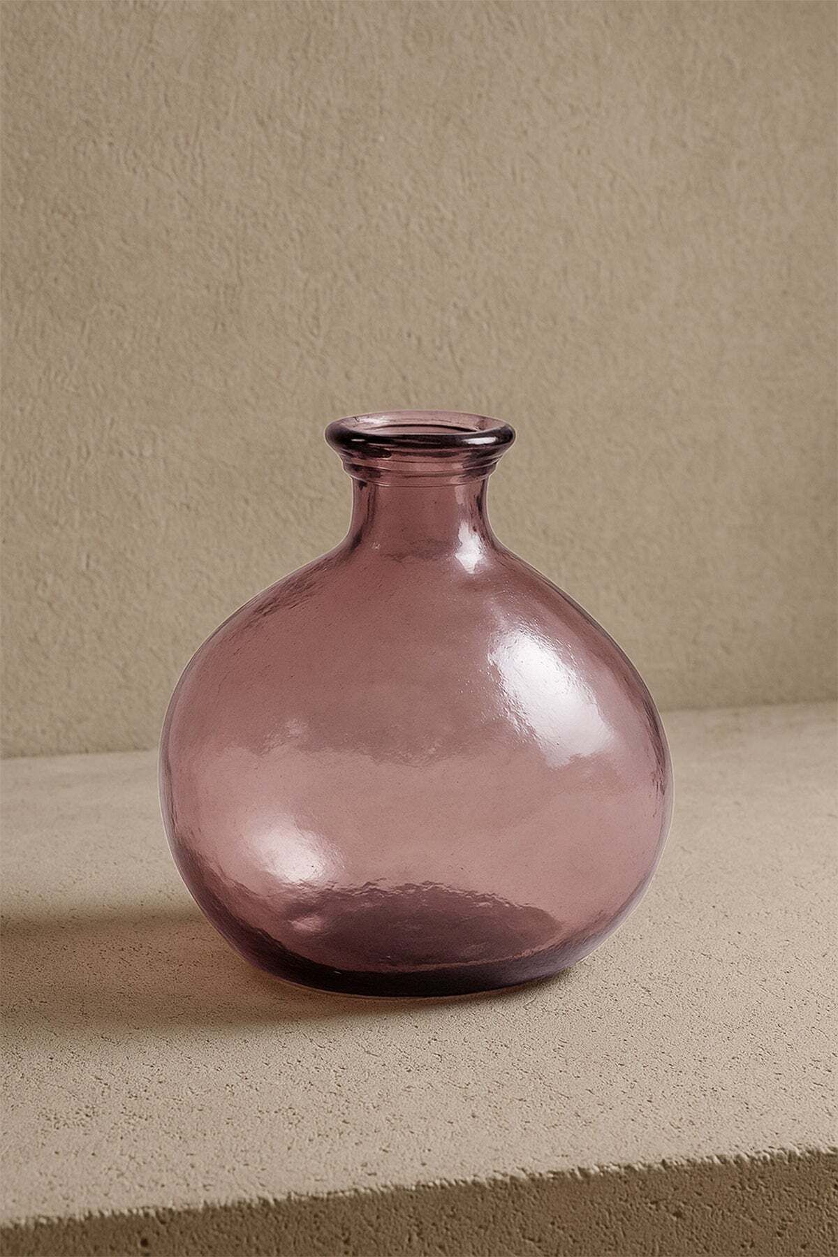 Barine Cairo Cam Vazo 18 cm Pembe