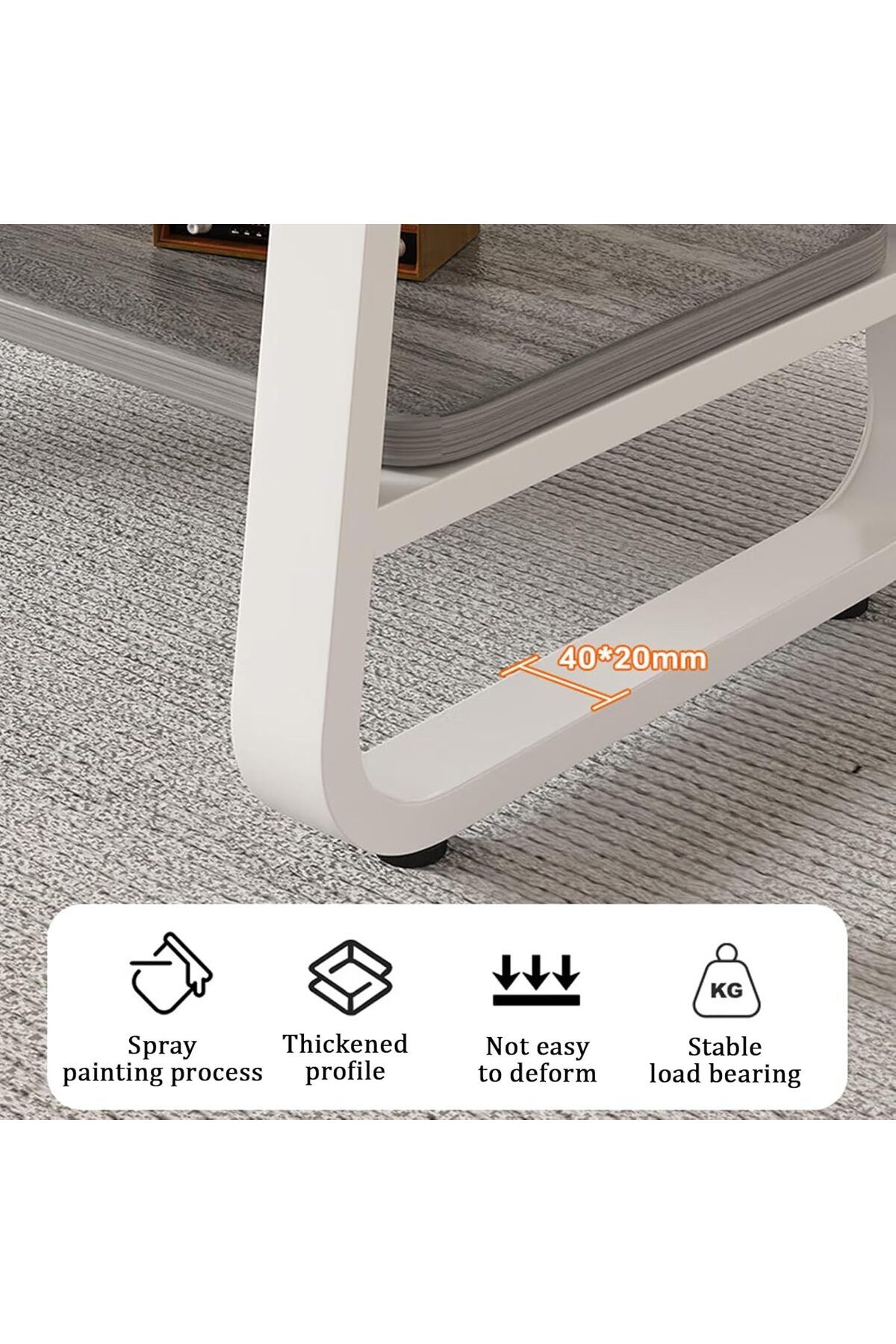 Generic-Coffee Table Coffee Table 2-Layer Industrial Cocktail Table Multi-Function Shelf, Used in Bedroom Li 7