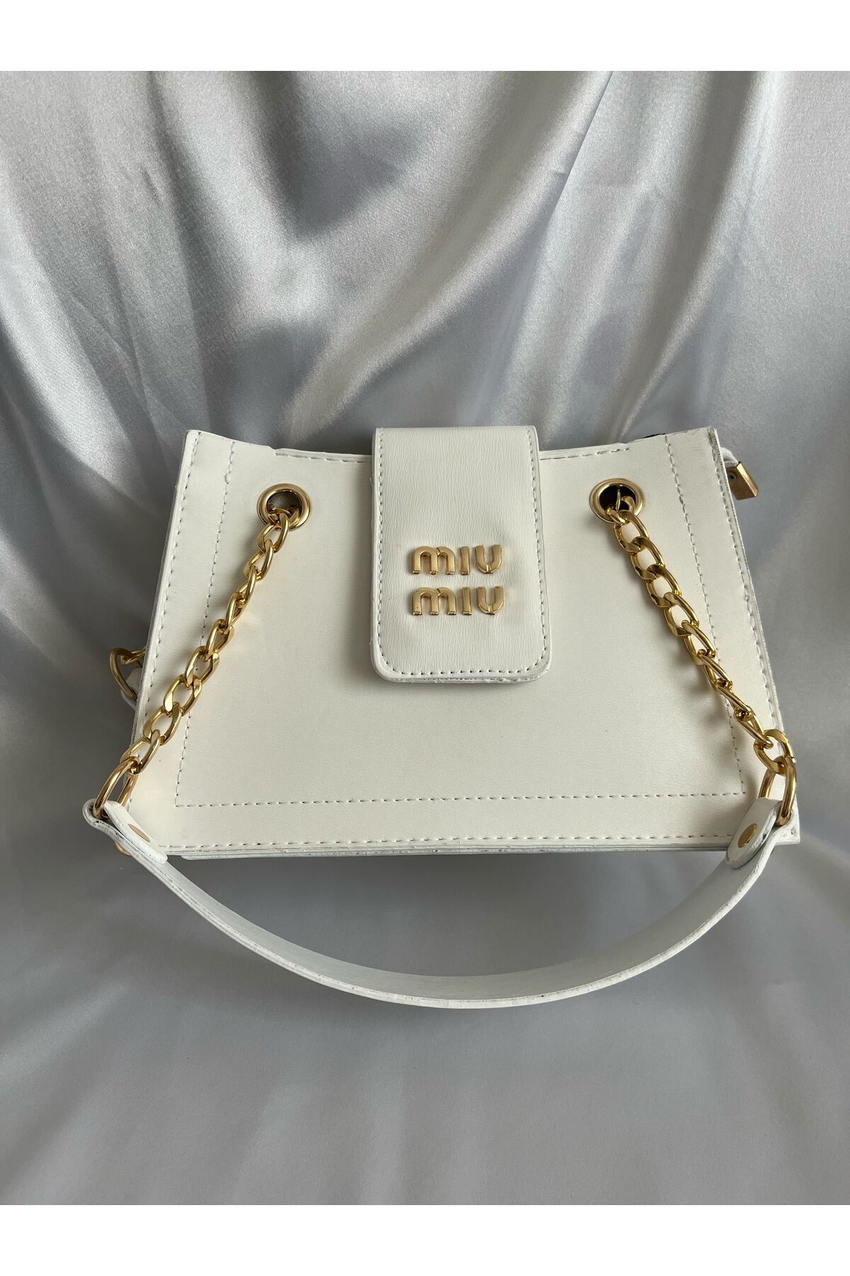 ÇANTA-Metallic Gray Gold Detail Stylish Women's Bag 2