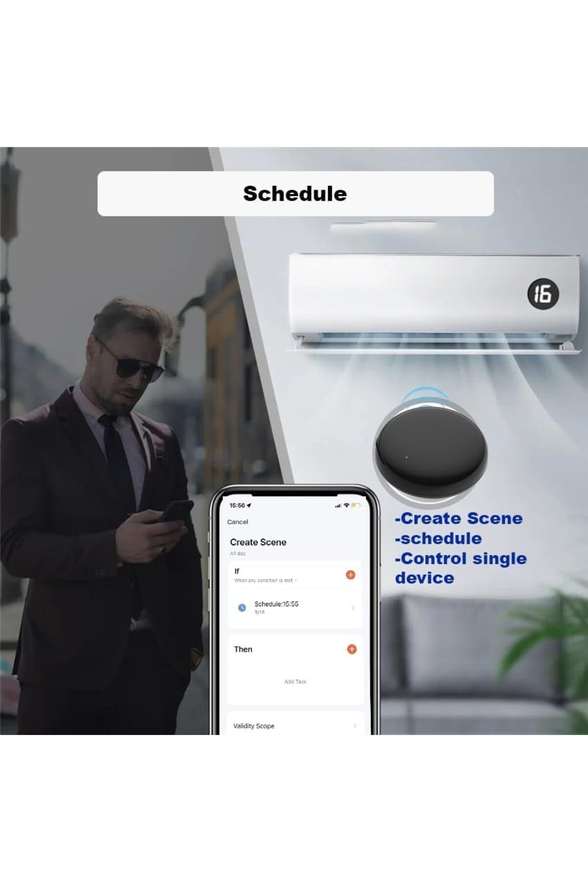 UanTii-جهاز تحكم عن بعد ذكي بالأشعة تحت الحمراء Tuya Wifi جهاز تحكم عن بعد عالمي بالأشعة تحت الحمراء للتلفزيون المتردد Smart AC Con 3