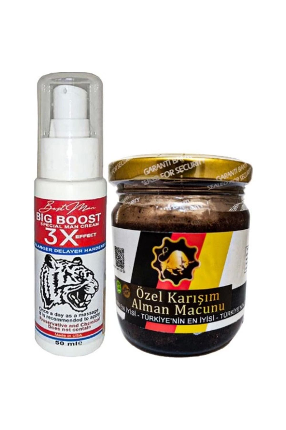 Vemora Bigboost 50 ml Erkekler İçin 3xeffect Krem + Yanında 1 Kavanoz 240GR German Macun Takım