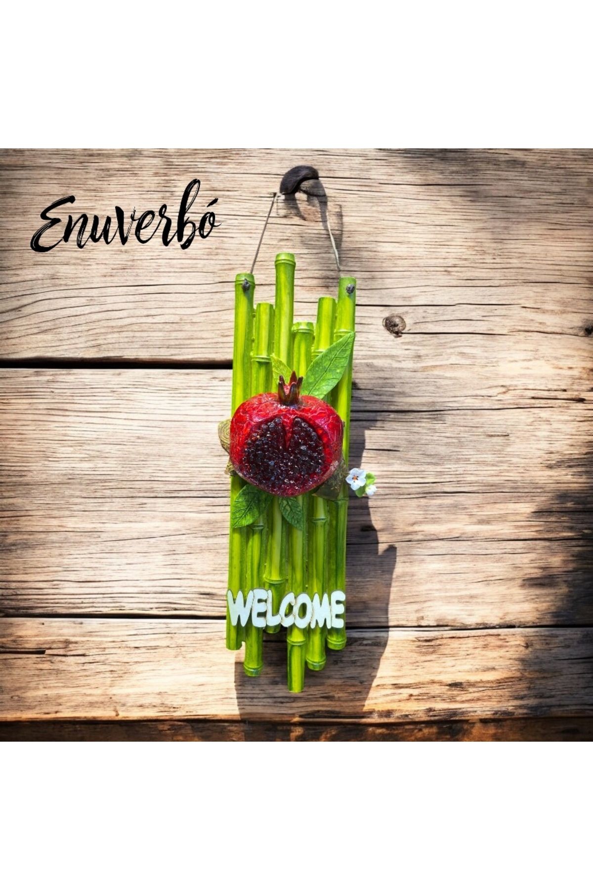 Elioure Kırmızı Nar Kapı Süsü - Hoşgeldin Dekoratif Duvar Aksesuarı 32cm