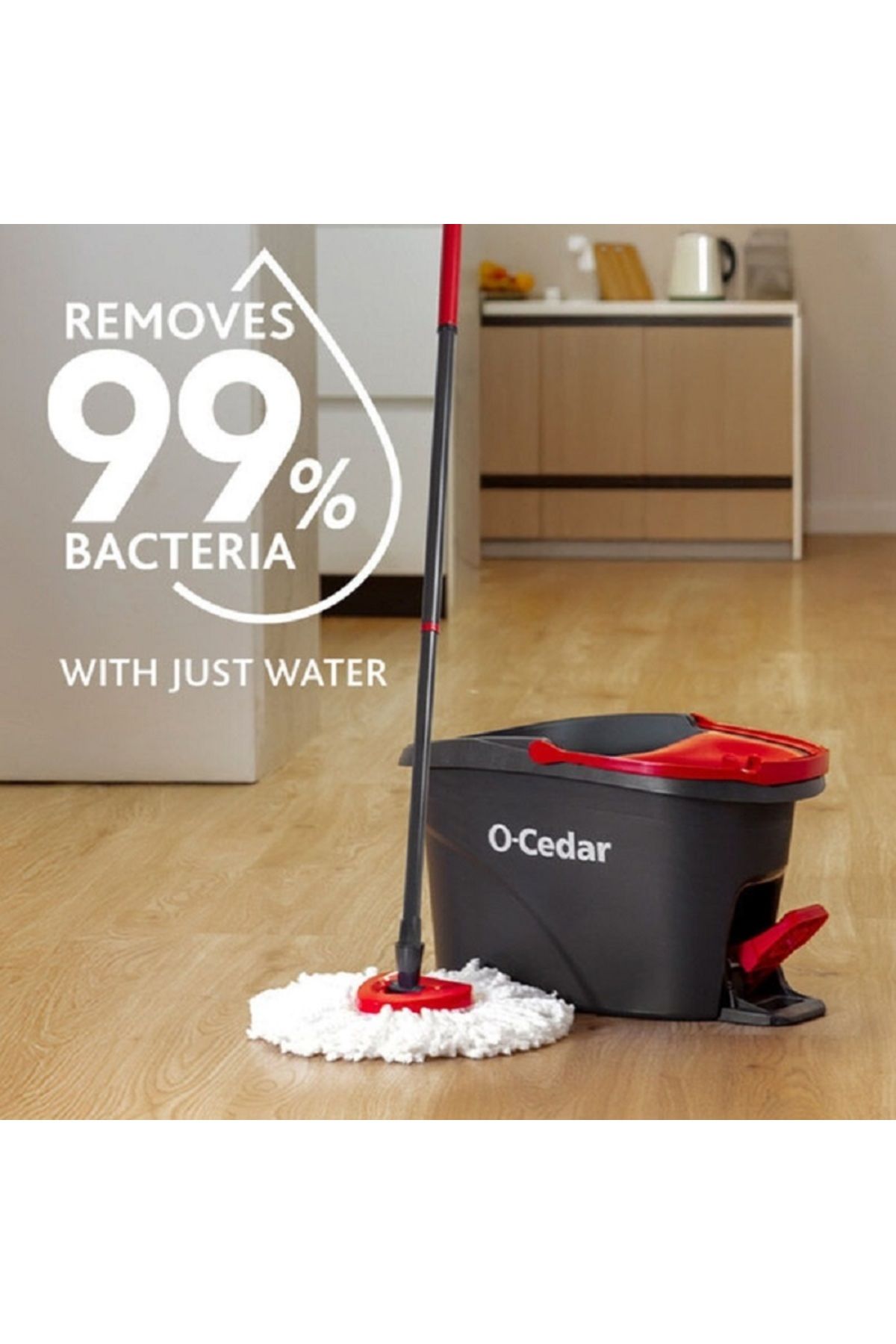 rexa-EasyWring Easy-to-Use Spin Mop and Bucket System Grey and Red 2