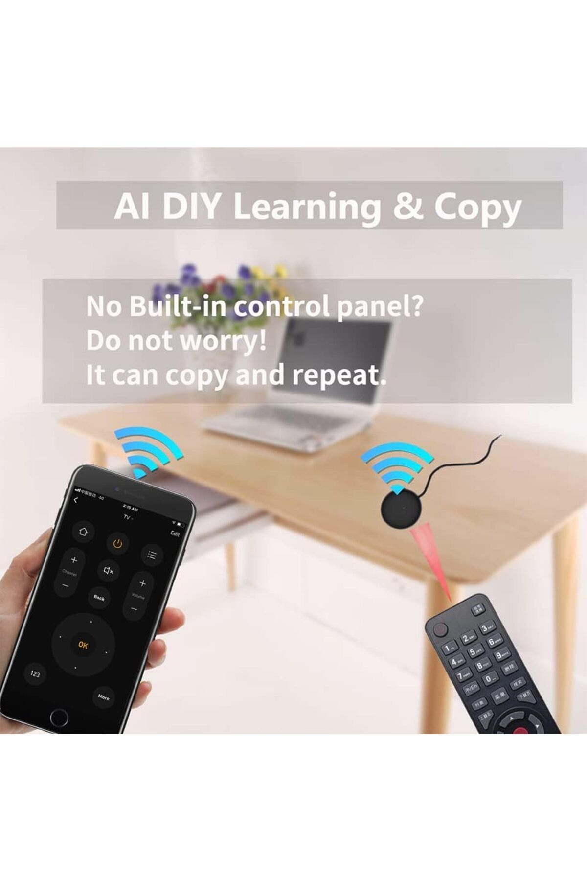 UanTii-جهاز تحكم عن بعد ذكي بالأشعة تحت الحمراء Tuya Wifi جهاز تحكم عن بعد عالمي بالأشعة تحت الحمراء للتلفزيون المتردد Smart AC Con 7
