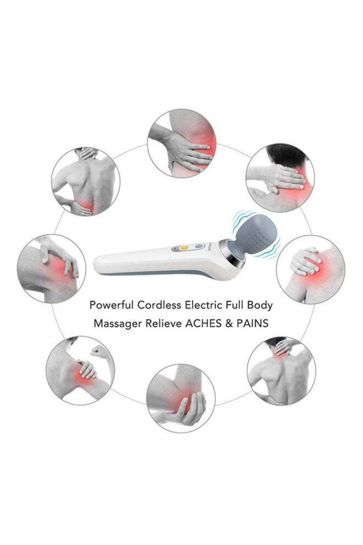 COOYA-Portable Wireless Handheld Massager with 6 Speed Modes, USB Charging, Silent Operation (White) 4