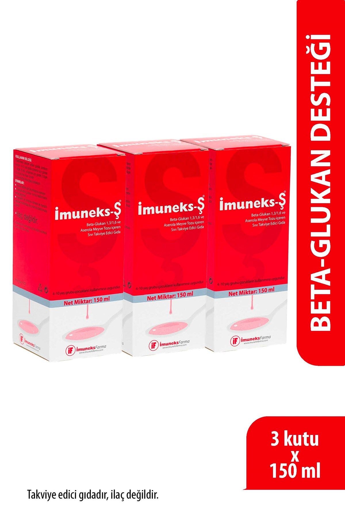 Imuneks Farma İmuneks-Ş Beta Glukan (1,3/1,6) ve Aserola Meyve Tozu içeren Sıvı Takviye Edici Gıda x 3 Adet