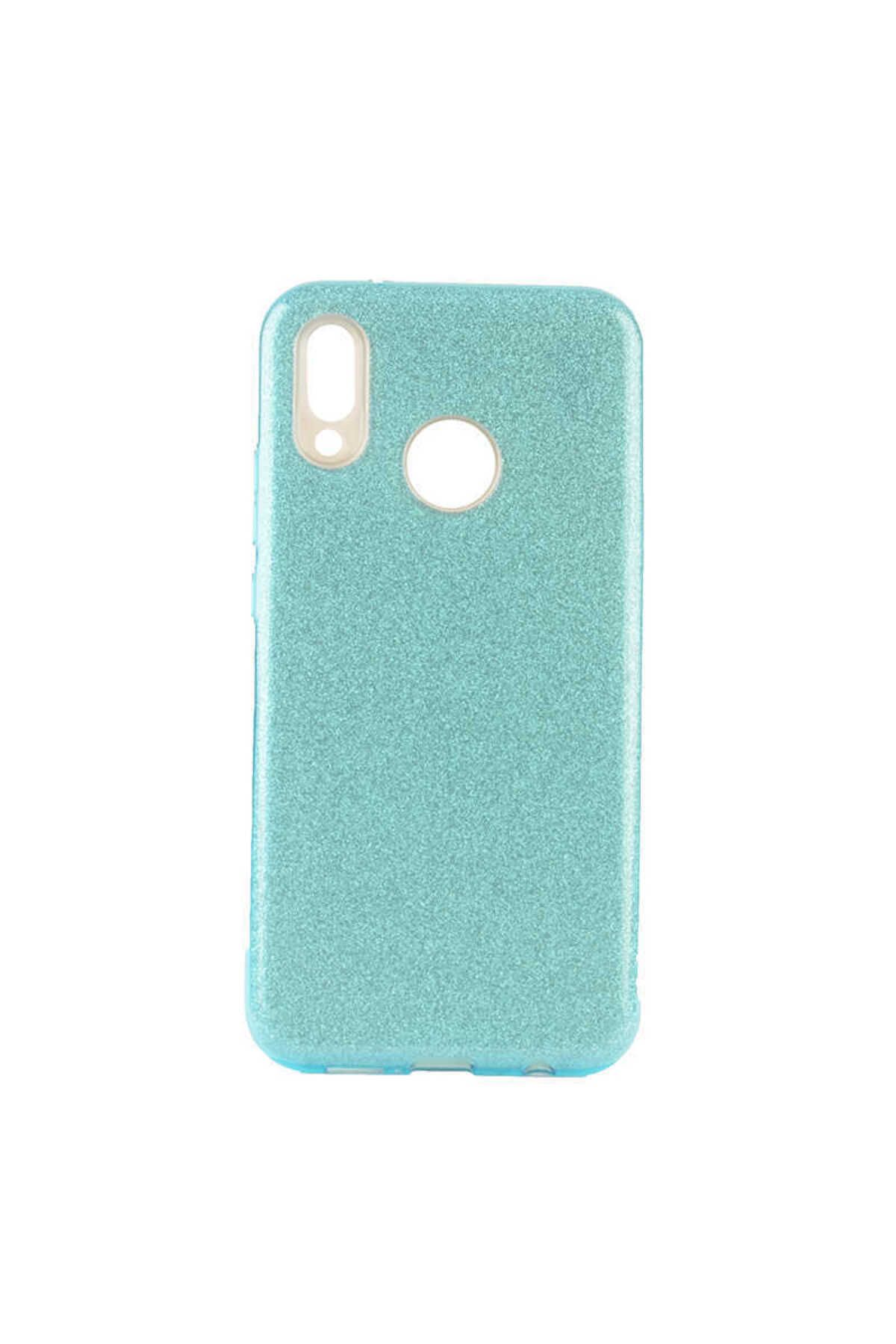 halkhouse Huawei Y9 2019 Kılıf Renkli Simli Parlak Şık Sert Kadın Kapak Shining Silikon