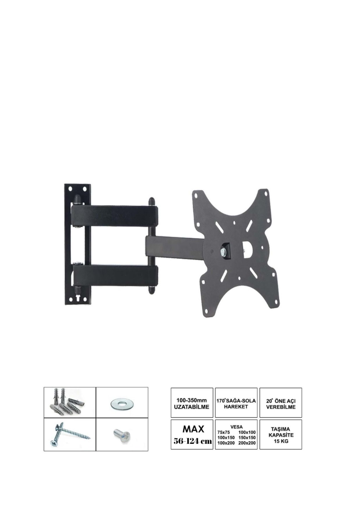 MOD Mh 2249 22"-49 " Hareketli Askı Aparatı 22"-49" 56-124CM 3 HAREKETLİ KOLAY MONTAJ