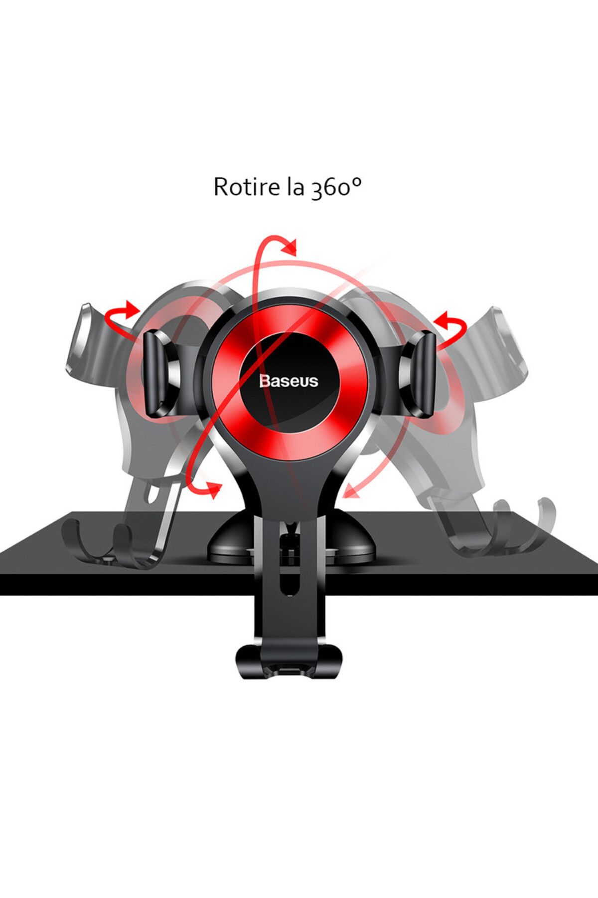 Baseus-Suport pentru bord / parbriz auto - Baseus Osculum (SUYL-XP09) - Negru Roșu 8