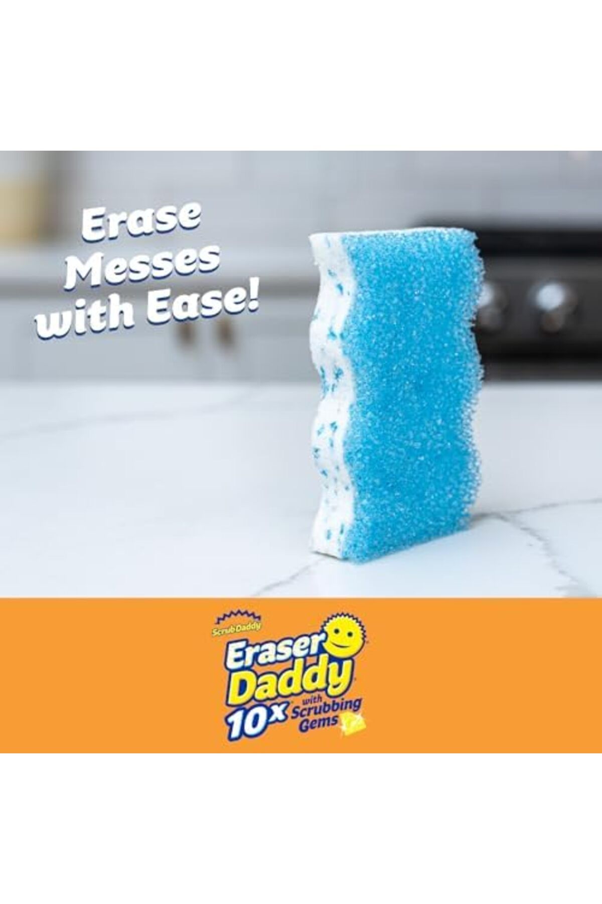 Scrub Daddy-Eraser Daddy With Scrubbing Gems Lasts 10X Longer Set Of 2 Assorted 4