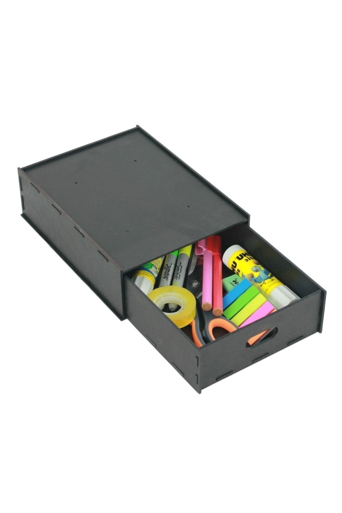 teknotrust Şeffaf Masa Altı Çekmece Organizer, Siyah, 4’lü Paket