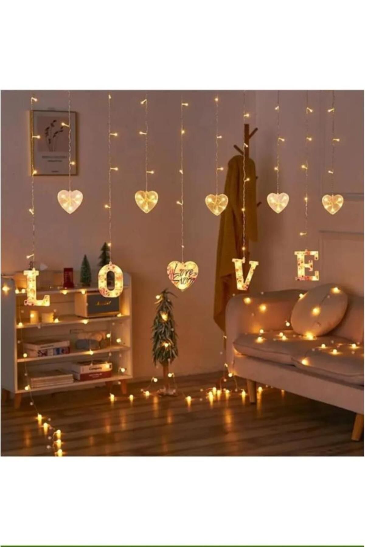 buradanaldım 3 Metre Kalp Love Günışığı Sevgililer Günü Hediye Dekoratif Led Işık, Romantik Ortam Aydınlatması