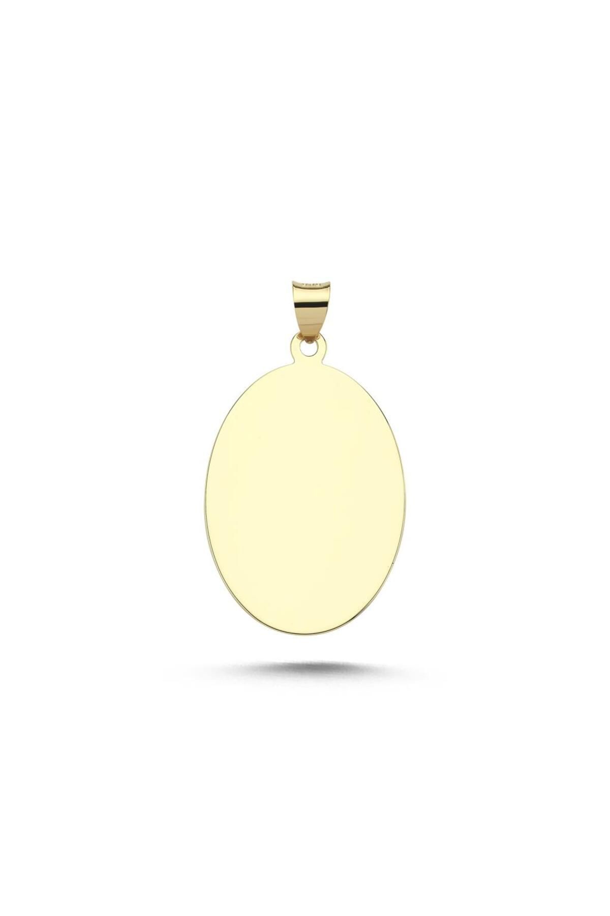 Koçak 14 Ayar Altın Taşsız Mini Oval Plaka Künye