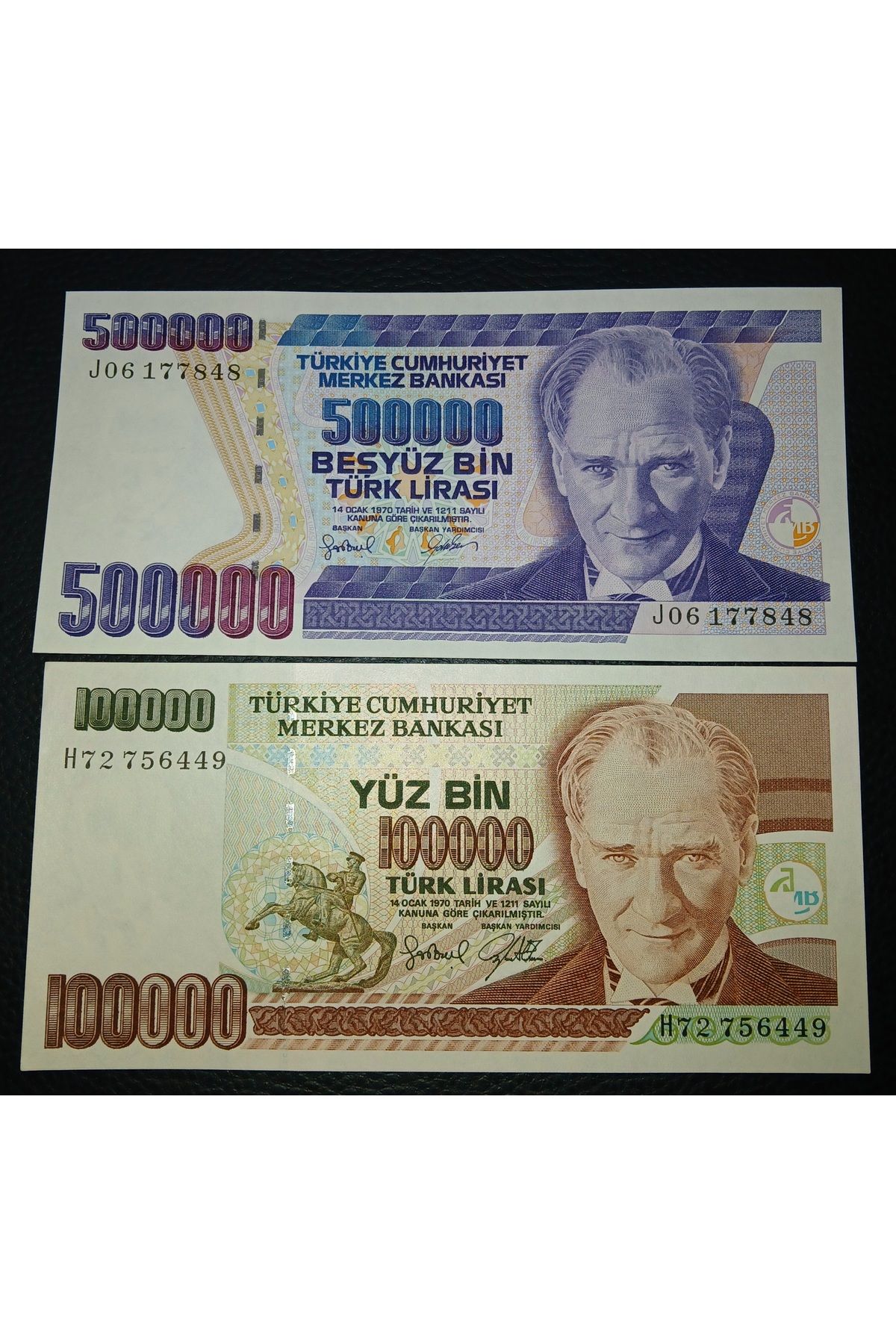 DÜZGÜN TİCARET 7. EMİSYON 100.000 LİRA VE 500.000 LİRA KAĞIT PARA ÇİL