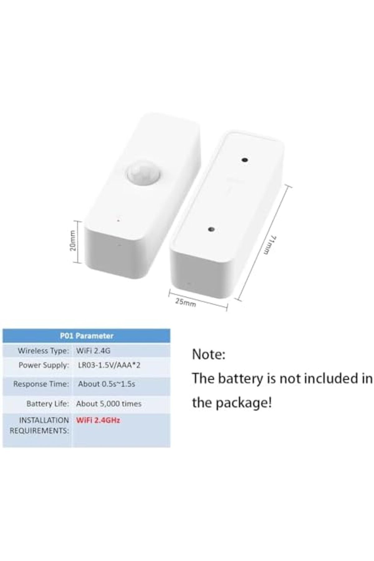 UanTii-Tuya WIFI PIR Motion Sensor Movement Detector Alarm Smart Life APP Wireless Home Automation S 8