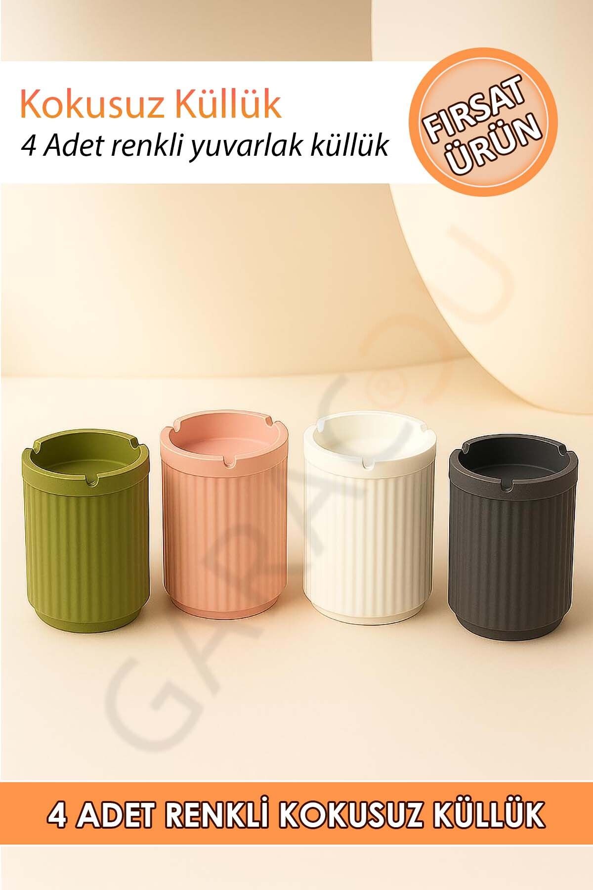 garaccu 4 Adet Renkli Yuvarlak Kokusuz Küllük