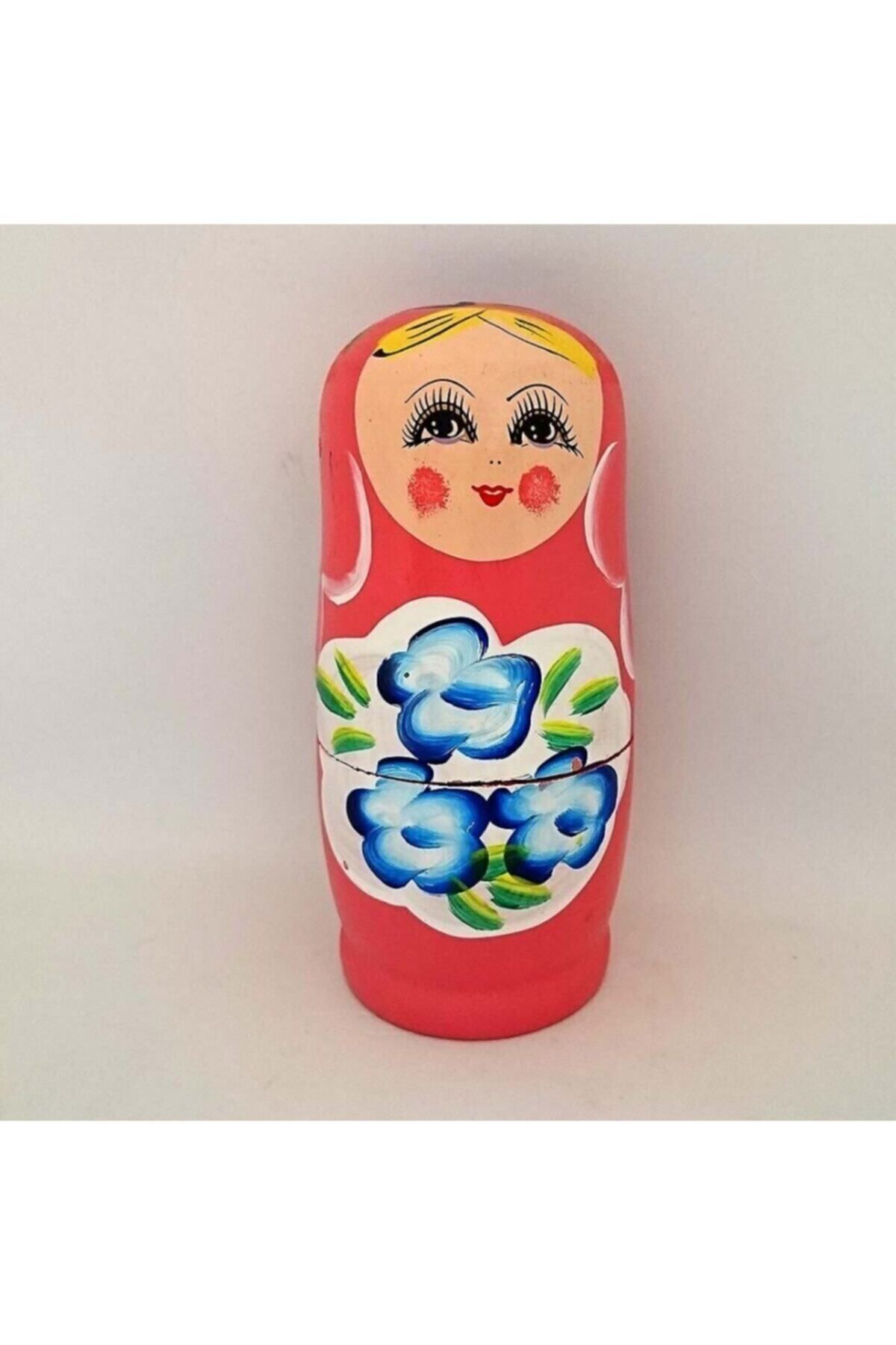 Elioure 6'lı İç İçe Geçen Ahşap Pembe Matruşka Bebek Seti