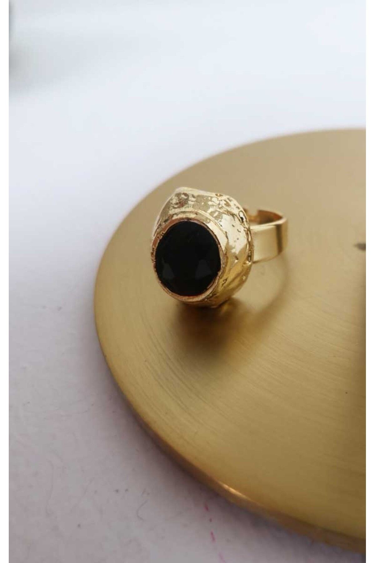 BYP Atelier Taşlı Yüzük Gold-Siyah