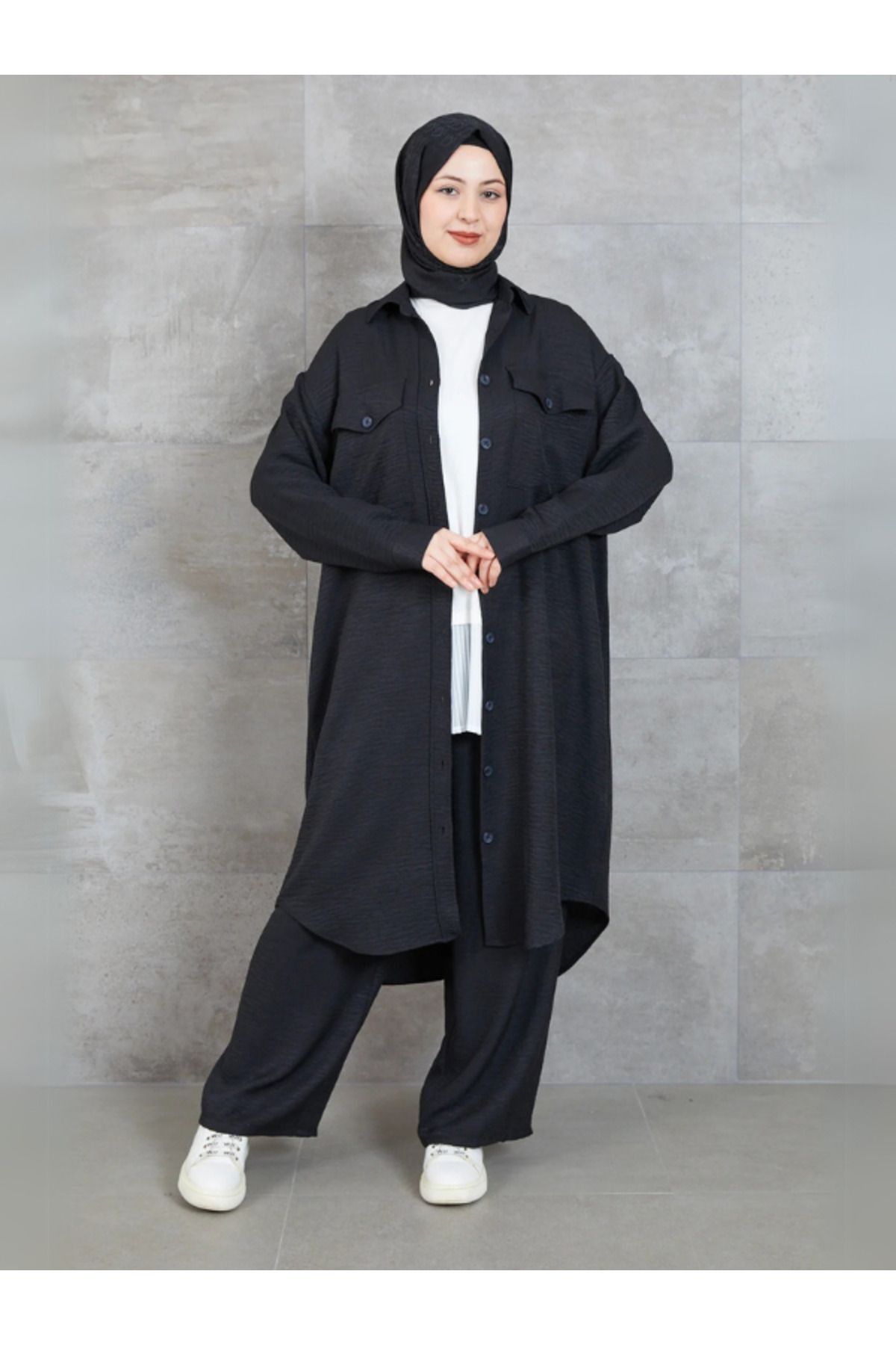 Rhythm Clothing Miss Mera Fashion Tesettüre Uygun, Rahat Kesim, Rahat Kalıp, Cep Detaylı Casual Kadın Alt-Üst Takım