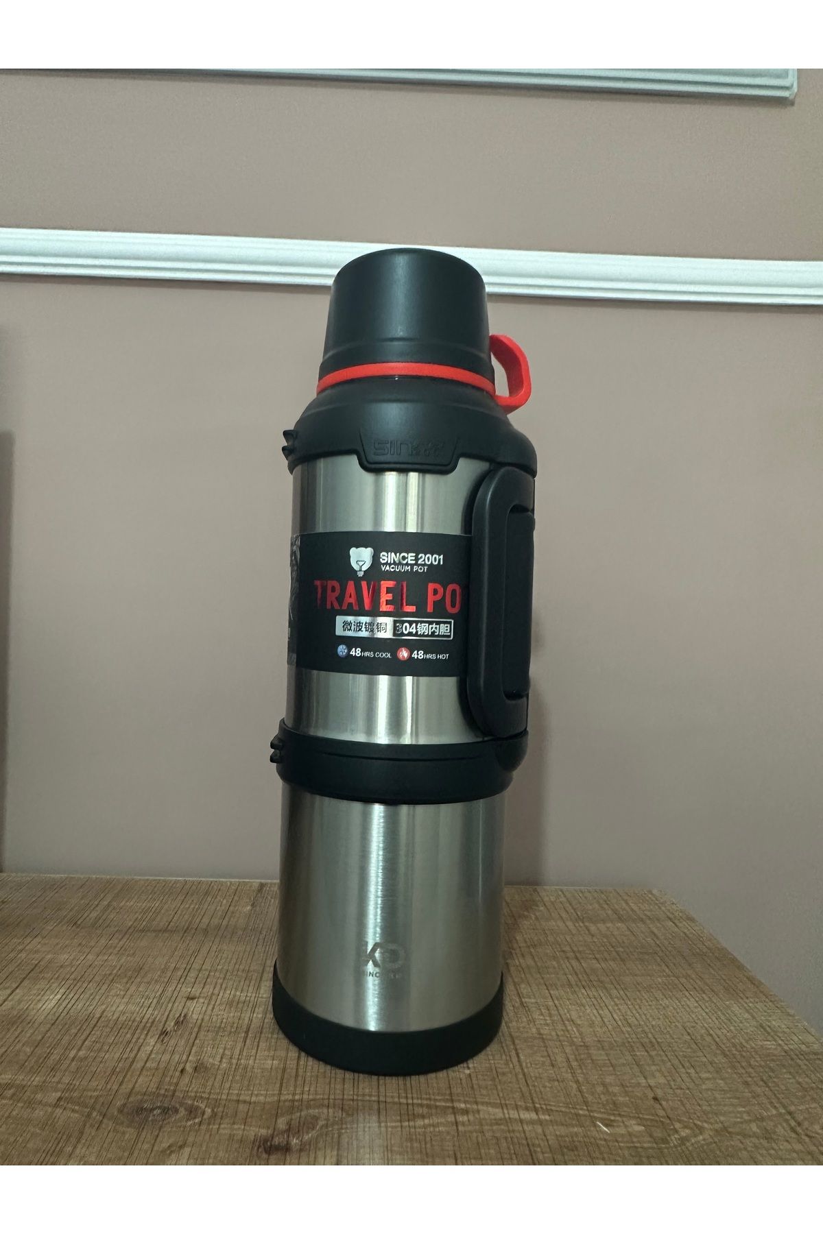 fatwell Car Pto 4 Litre 1 Adet Paslanmaz Çelik Dağcı Vacuum Termos Gri