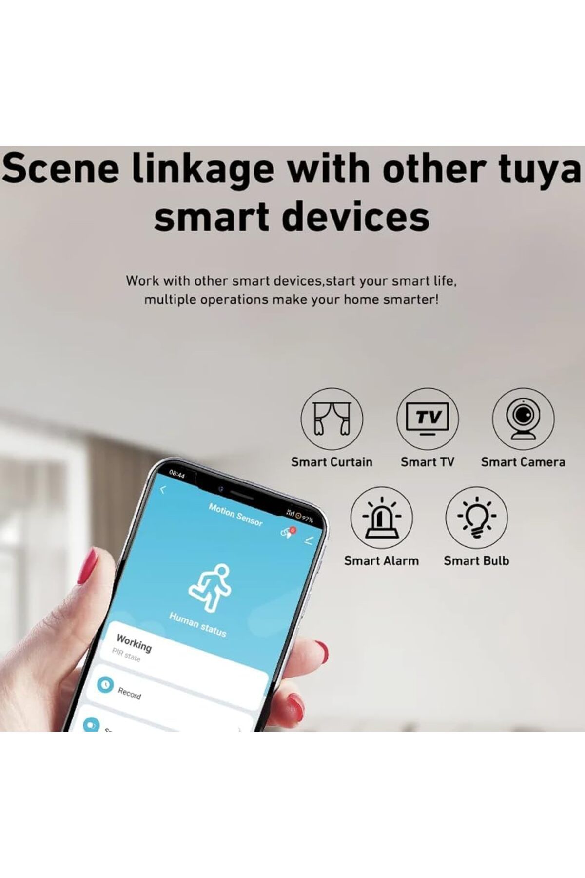 UanTii-Tuya WIFI PIR Motion Sensor Movement Detector Alarm Smart Life APP Wireless Home Automation S 7