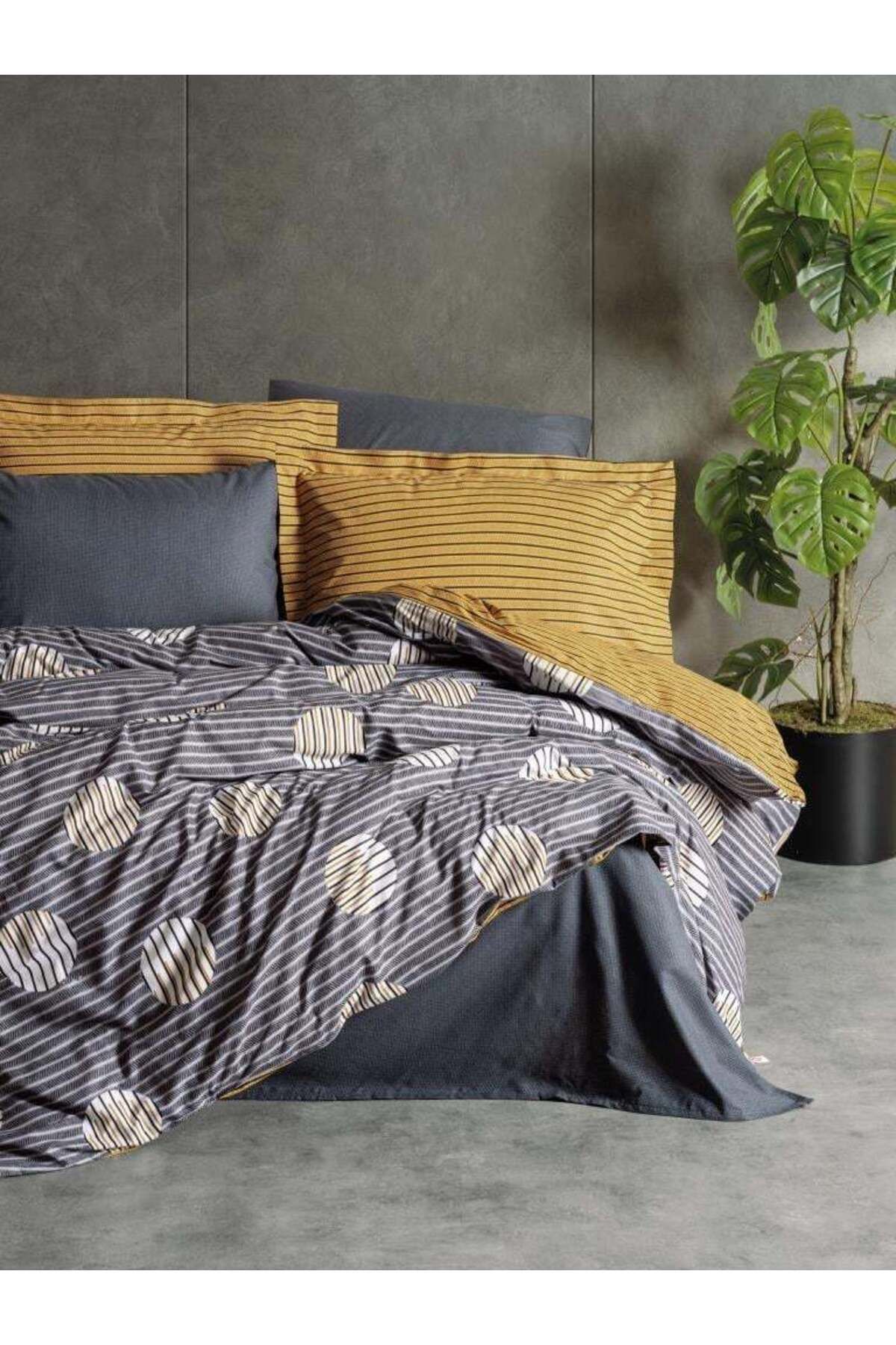 Modafiks Modern Çift Kişilik Nev Takımı Strew Gri
