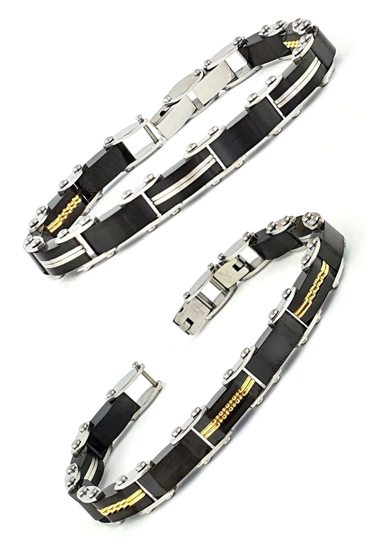 OSESHOP Çift Taraflı Kullanılabilir 316L Çelik Erkek Bileklik