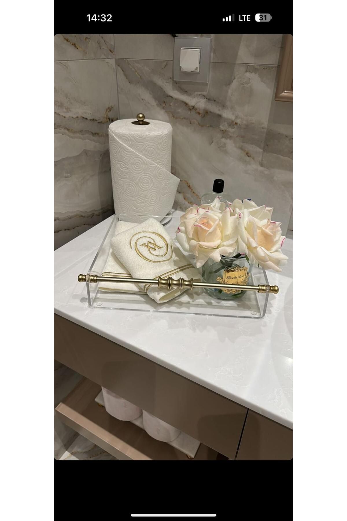 HİD DESIGN Organizer Düzenleyici Pleksi Mat Gold Kulp