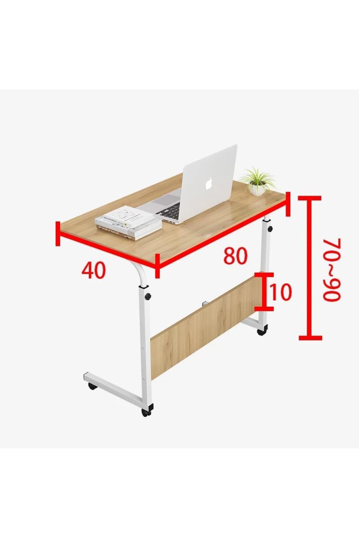 Generic-طاولة كمبيوتر محمول من بايت بوكس، 80×40 سم، ارتفاع قابل للتعديل حتى 90 سم مع سطح قابل للإمالة - 3