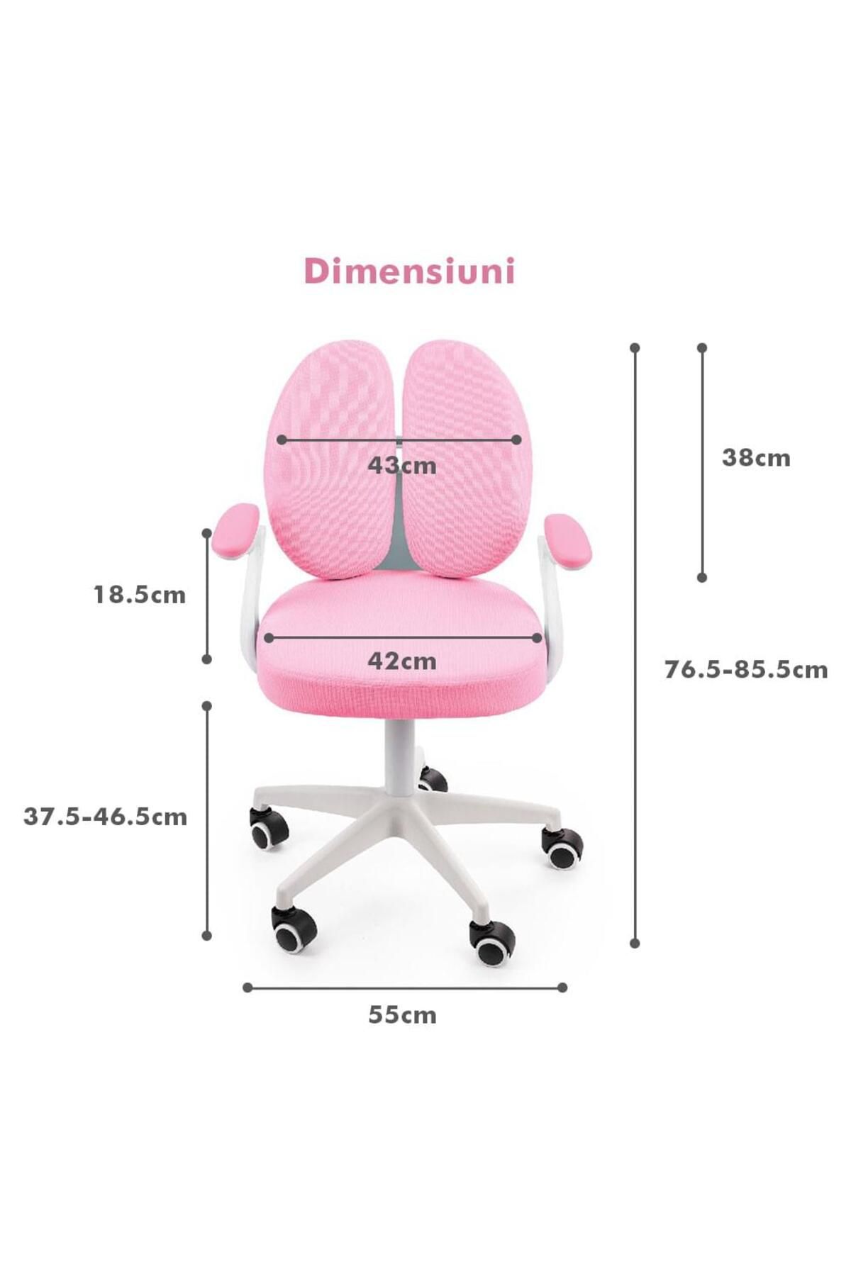 Onuvio-® Scaun ergonomic reglabil pentru clasele primare - Învățarea posturii corecte - Roz 10