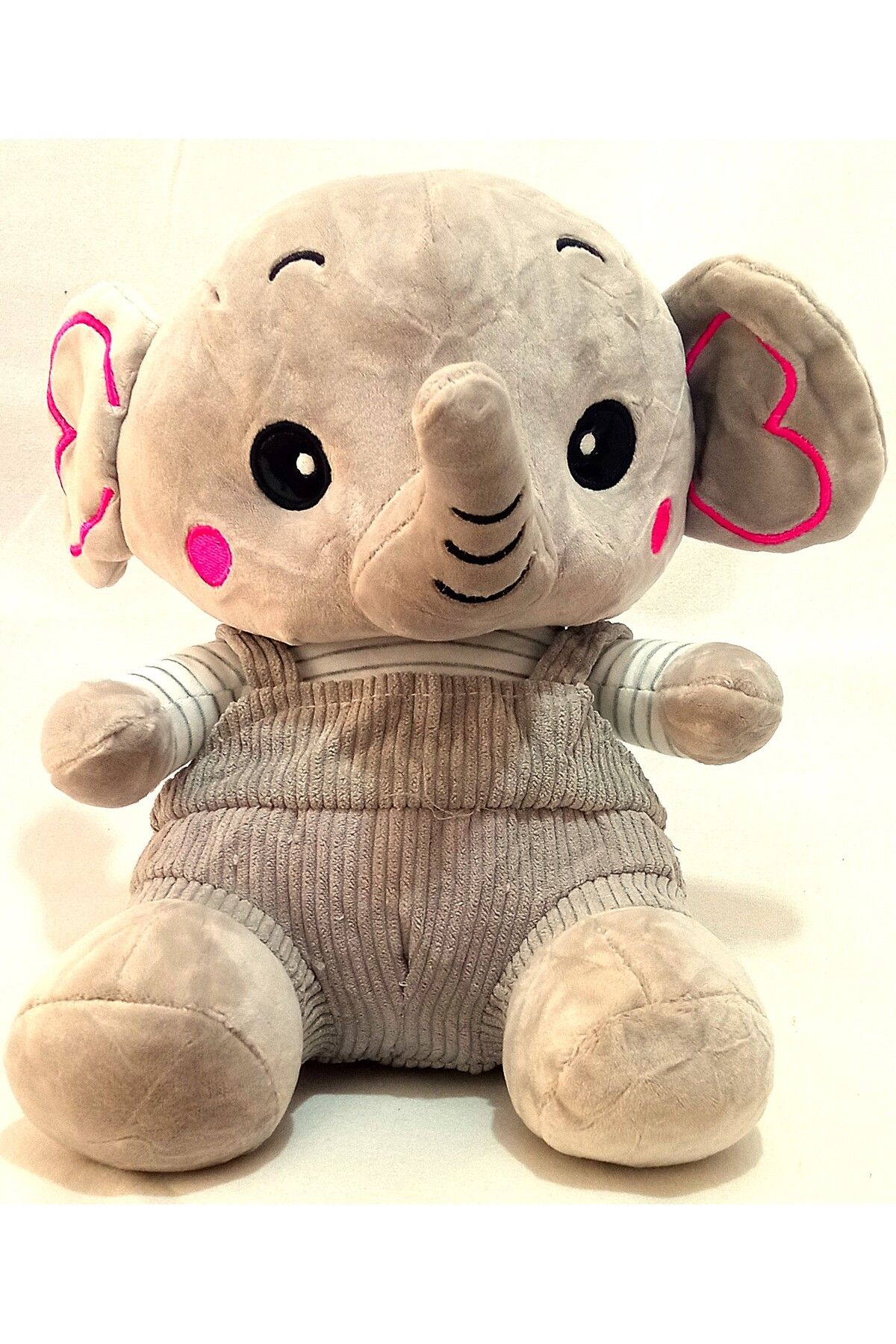Pufline Sevimli Peluş Fil Kıyafetli Kalpli Fil 30 cm