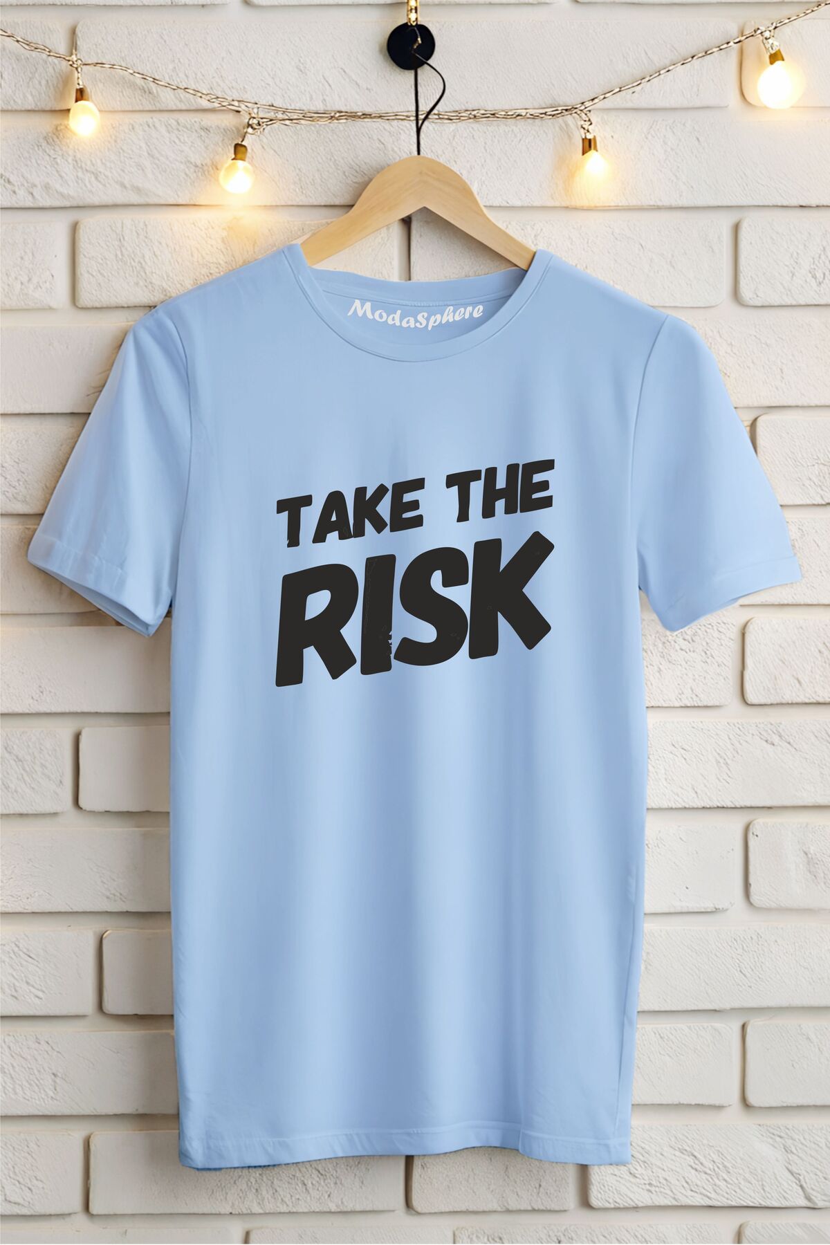 ModaSphere Take The Risk Baskılı Unisex Oversize Tişört