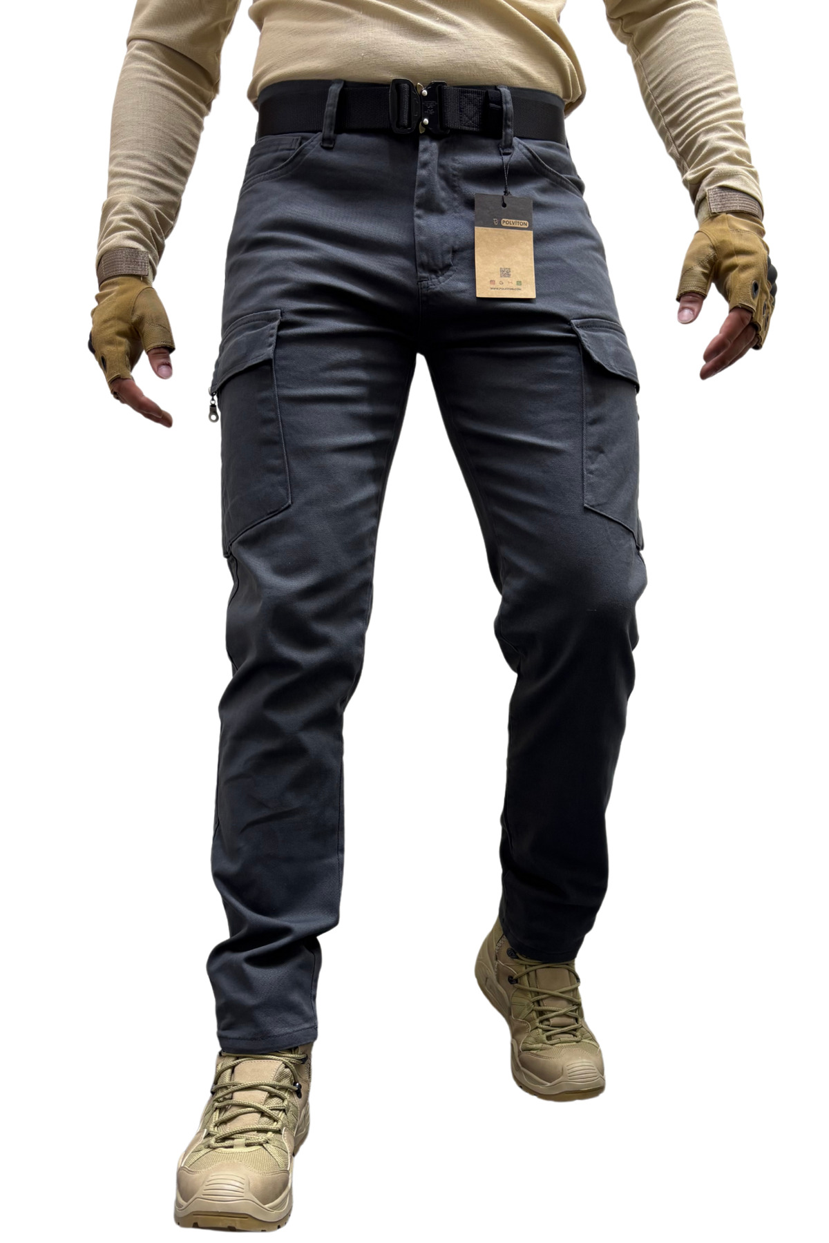 Polviton  Erkek Kargo Pantolon Tactical Combat Yandan Cepli - Görsel 3