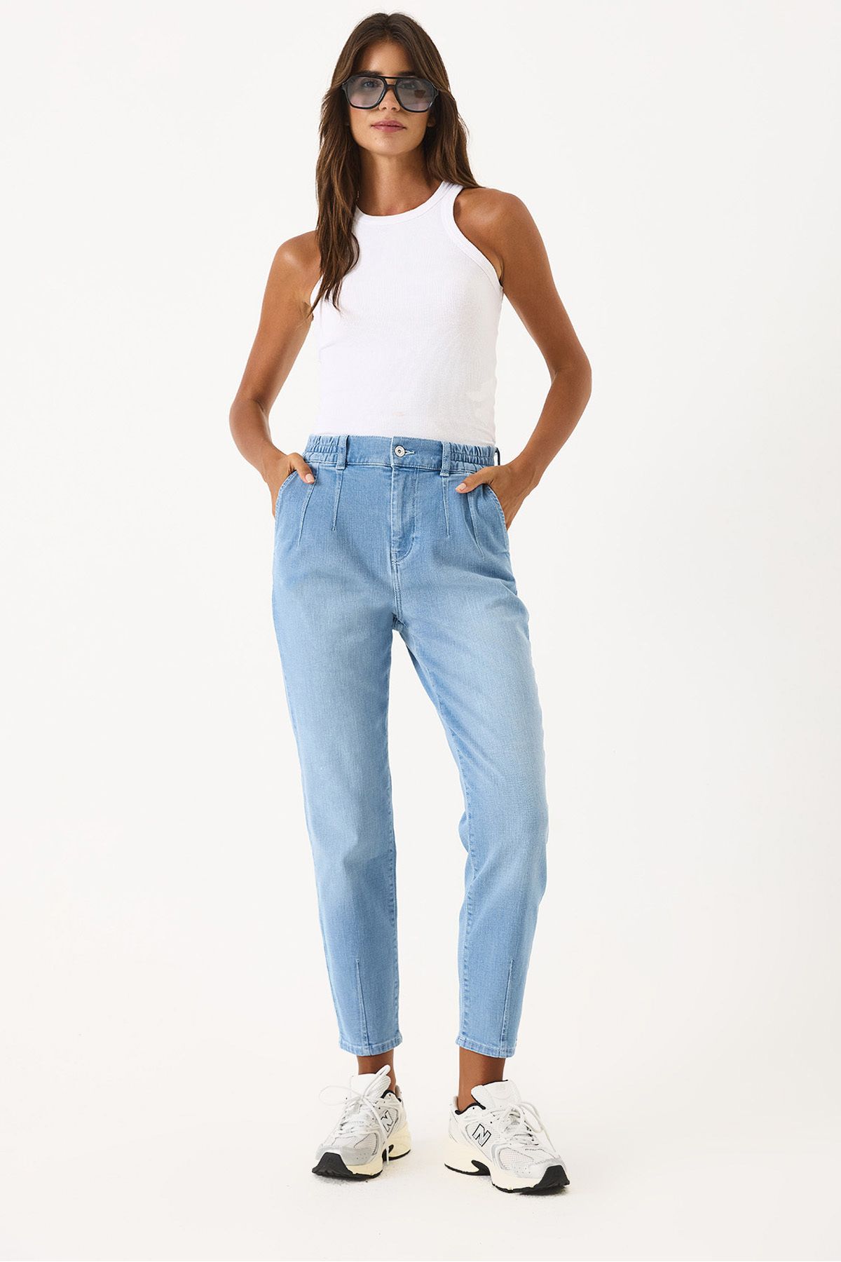 VENA Norah Ice Blue Beli Lastikli Jean Pantolon - ICE BLUE