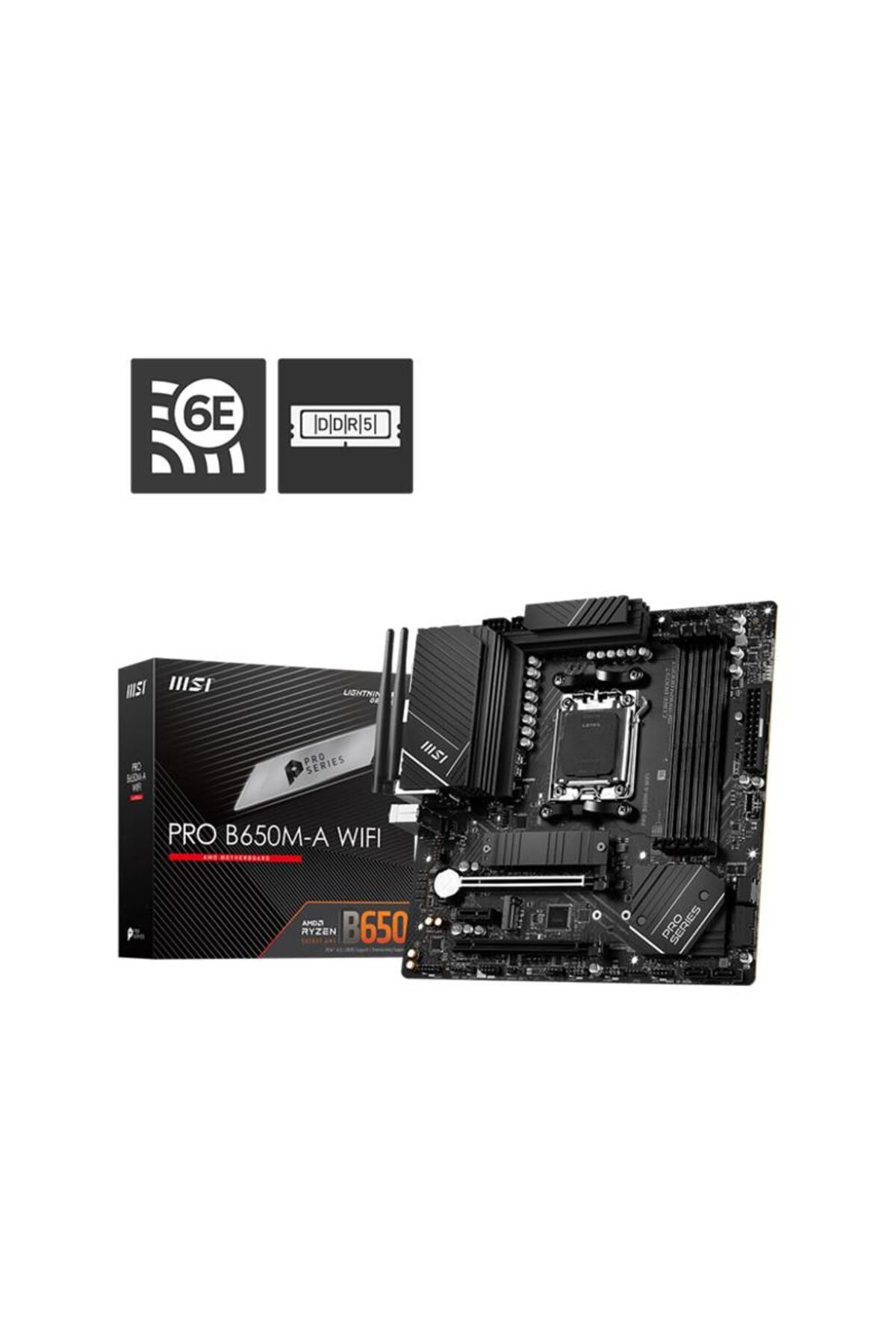 Pazarcan Msi Pro B650m-a Wifi Ddr5 6000mhz 1xhdmi 1xdp 2xm.2 Usb 3.2 Matx Am5 ( Amd Am5 7000 Serili Işlemc