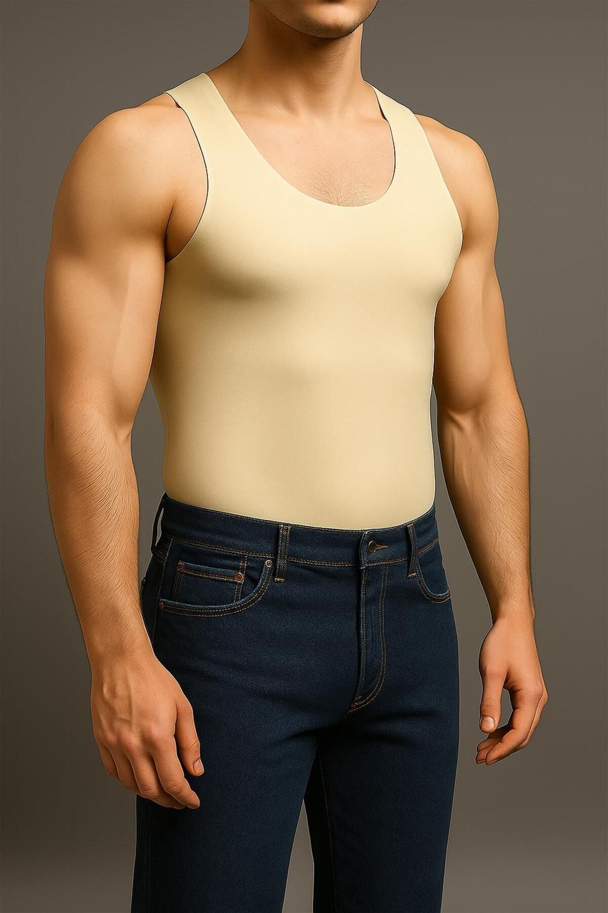 cotonhause-Men's Seamless Skin Color Undershirt – Modal Blended Invisible Undershirt 516 5