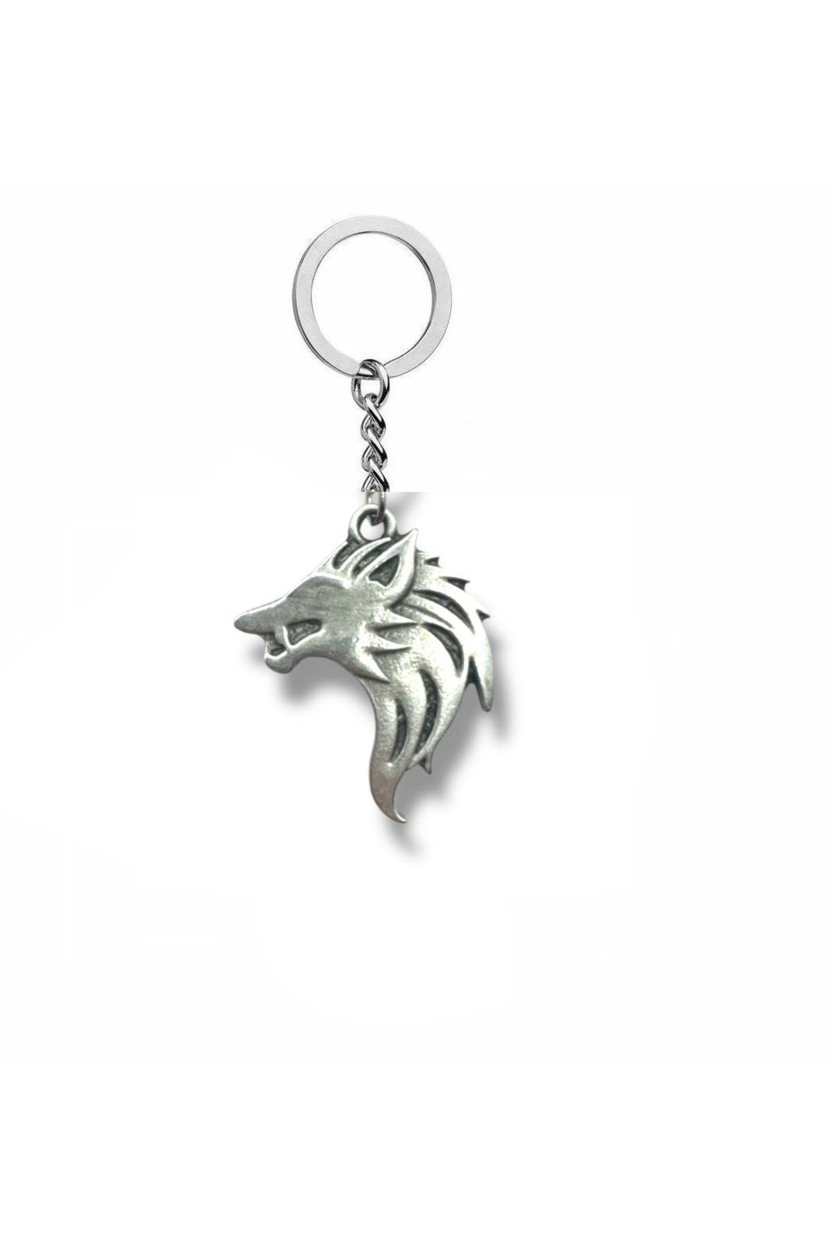 Herşey Nota White Wolf Emblem – The Witcher Kurt Figürlü Unisex Metal Anahtarlık