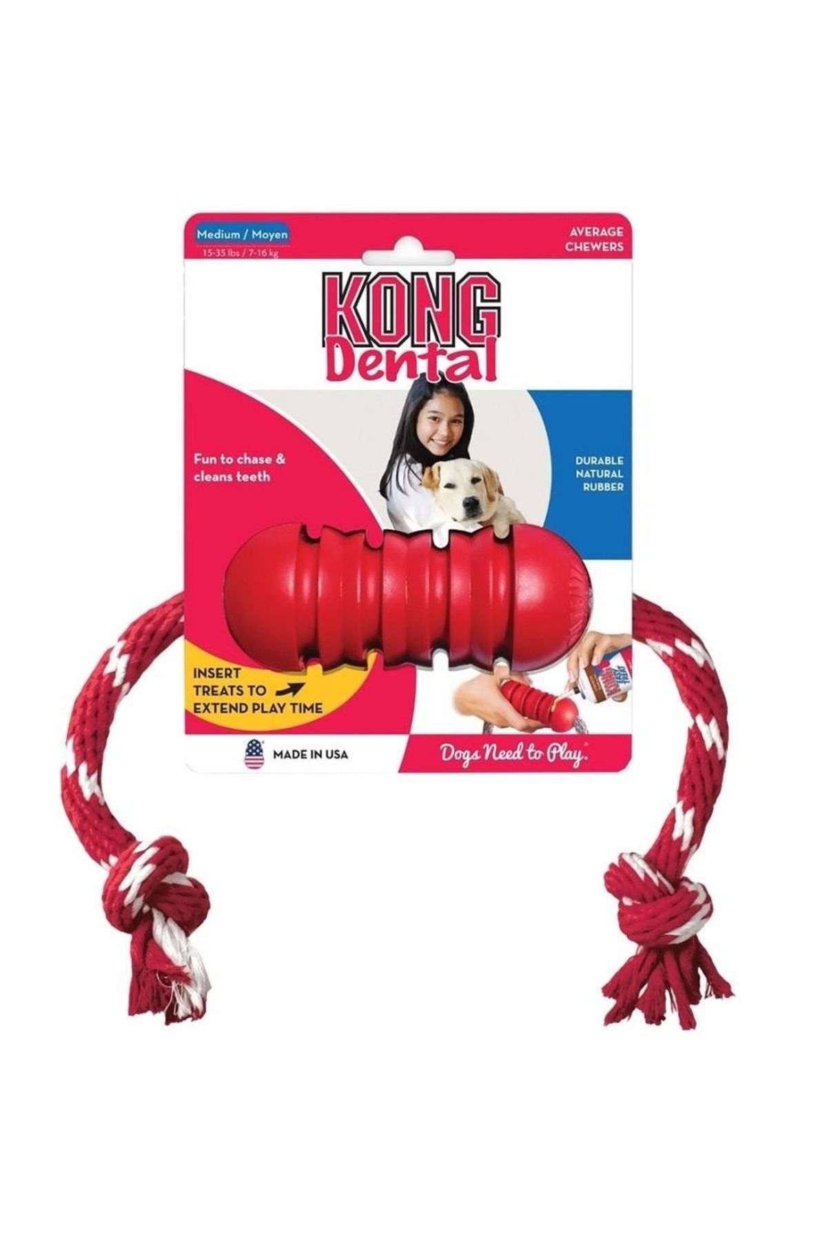 sevgipet KONG Dental DişTemizliği Sağlayan İpSallantılı Köpek Oyuncağı M