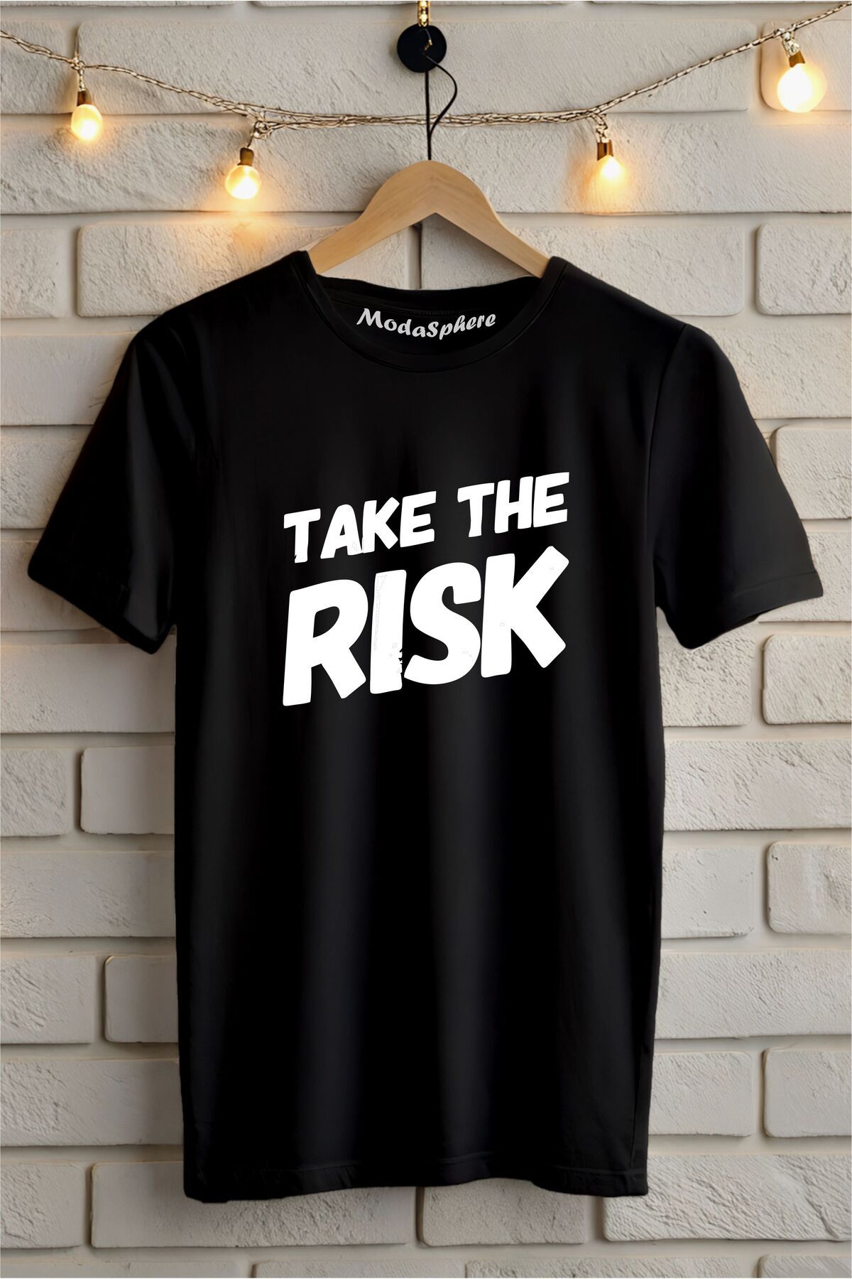 ModaSphere Take The Risk Baskılı Unisex Oversize Tişört