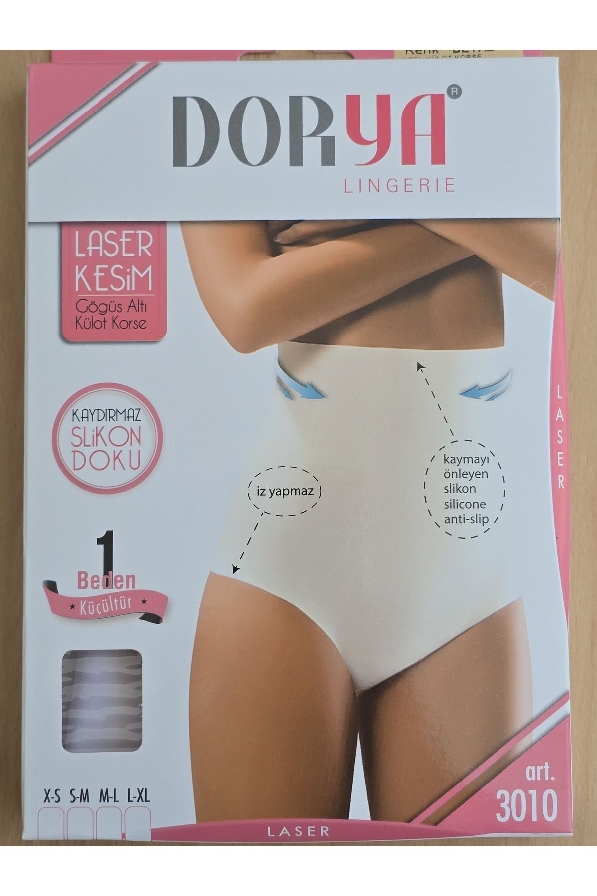 ENDAMIM LASER KESİM BELDEN SİLİKONLU GÖĞÜS ALTI KÜLOT KORSE