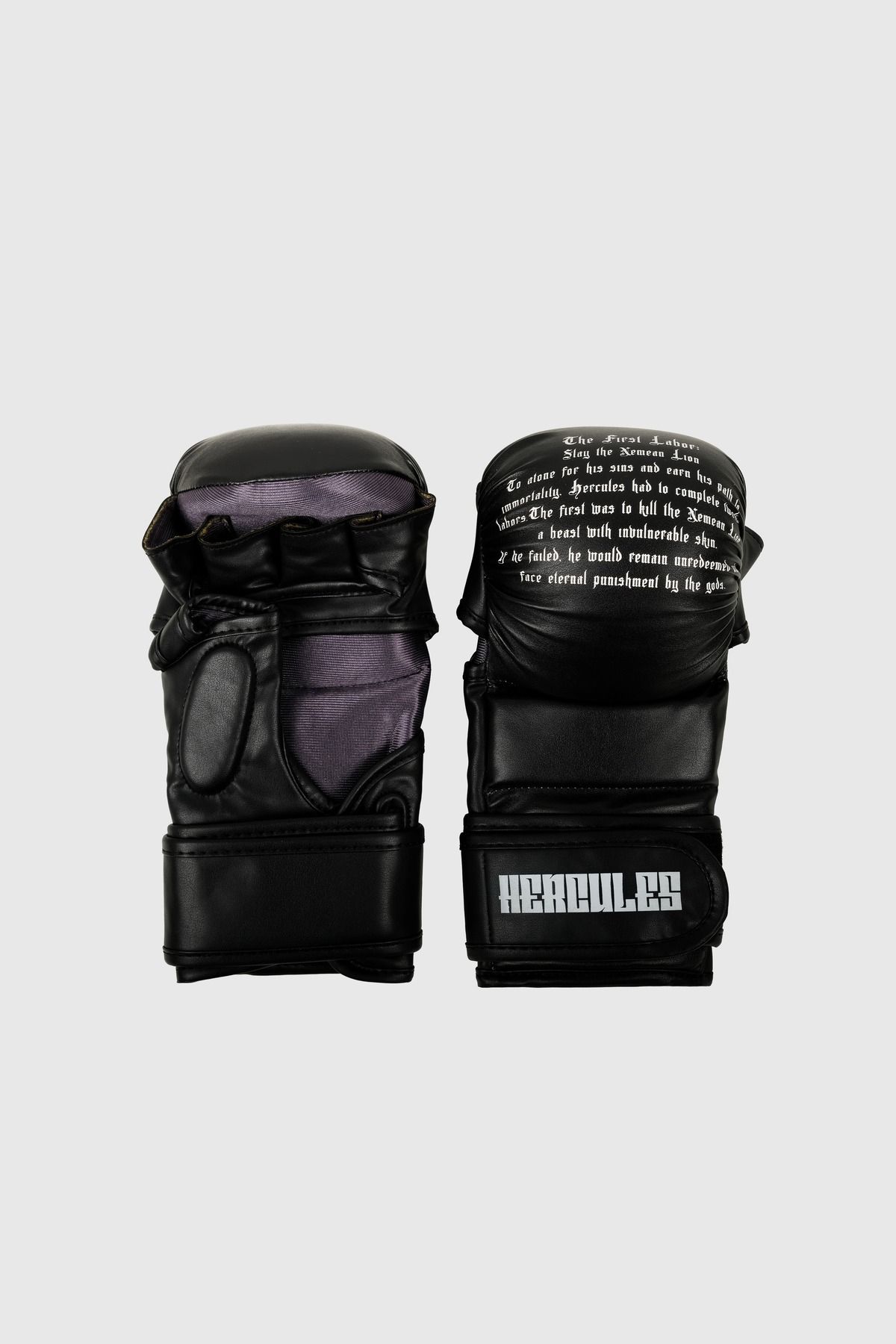 Hercules Fight Gear MMA Eldiveni - Aslan Desenli Siyah - Grappling, BJJ, Cage Fighting