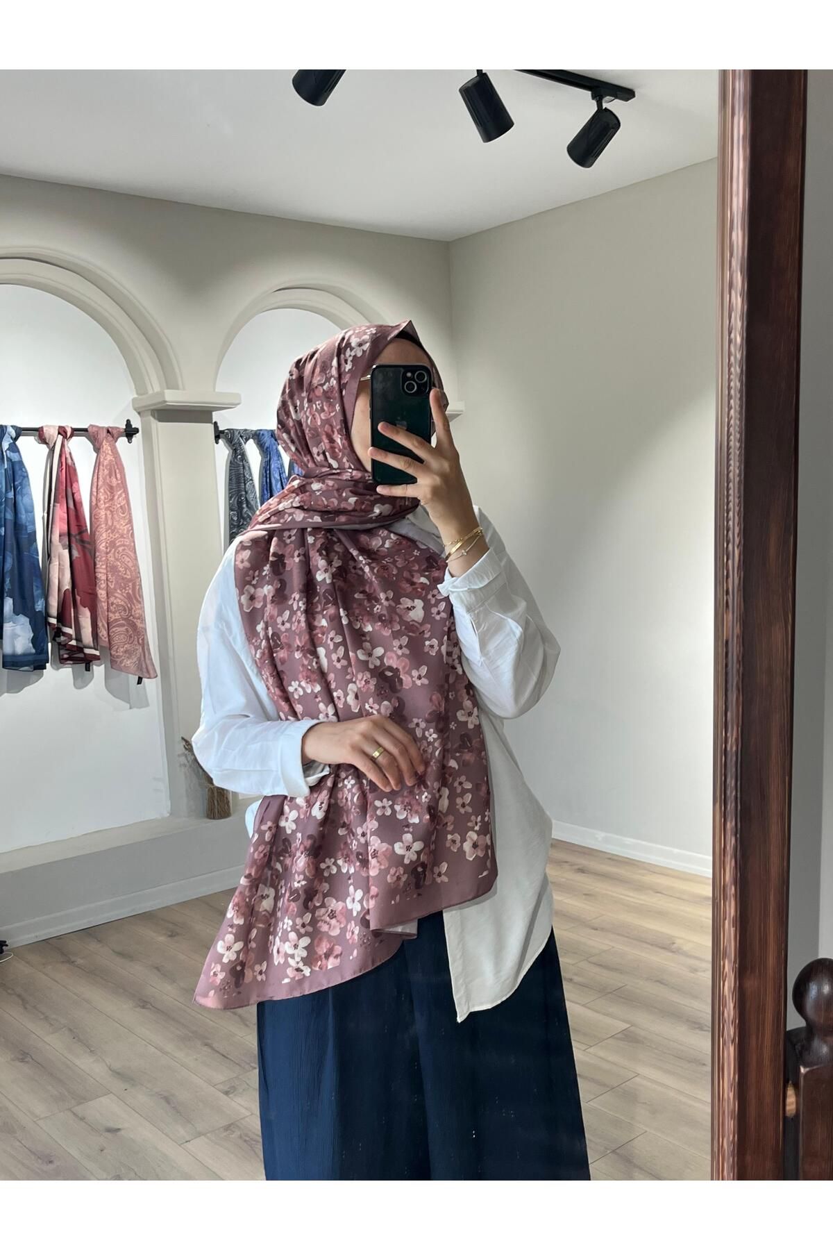 Merwiss Blom Desen Soft Gül Kurusu Şal