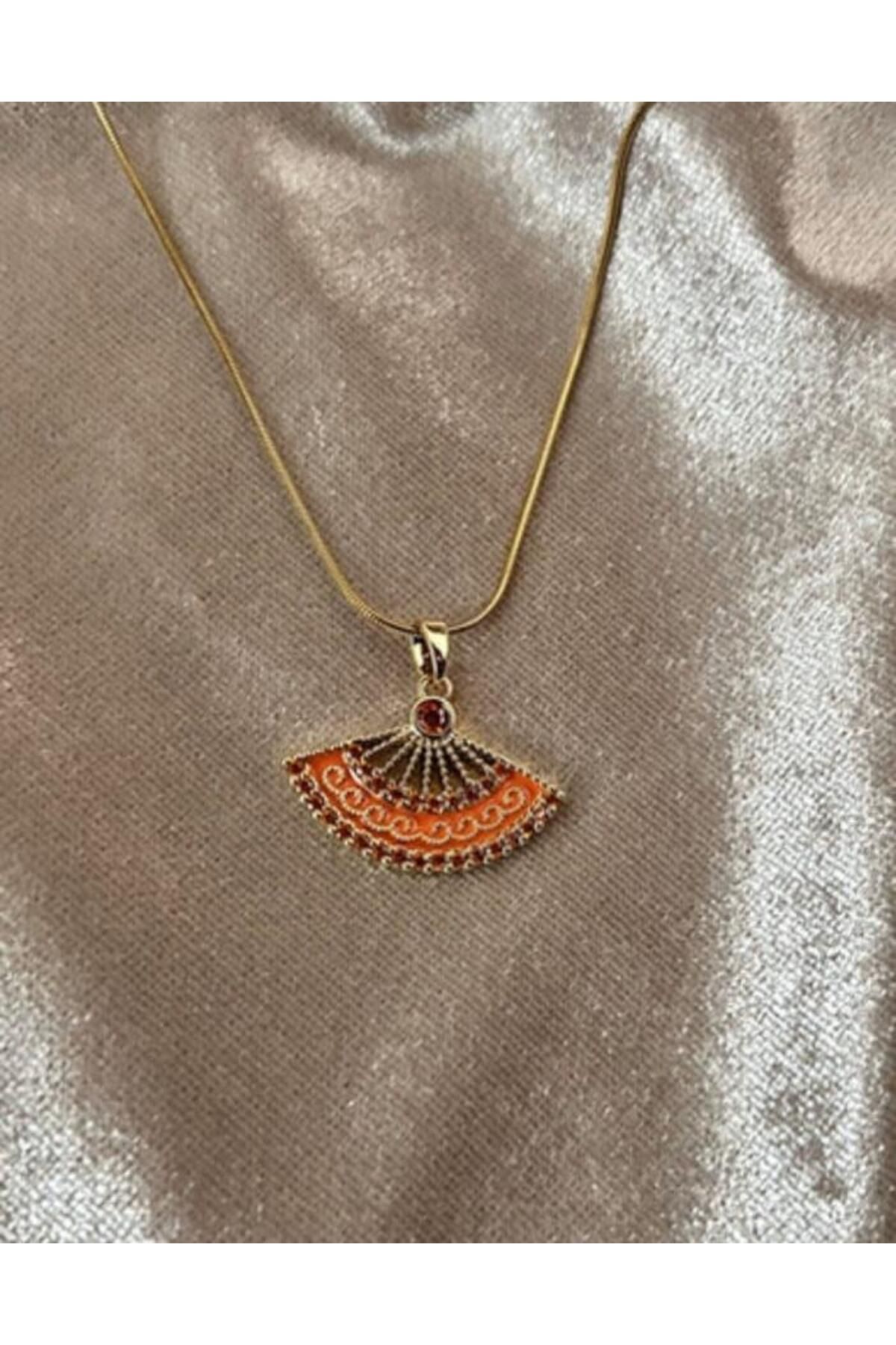 MODA TT Yelpaze modelli Gold kolye