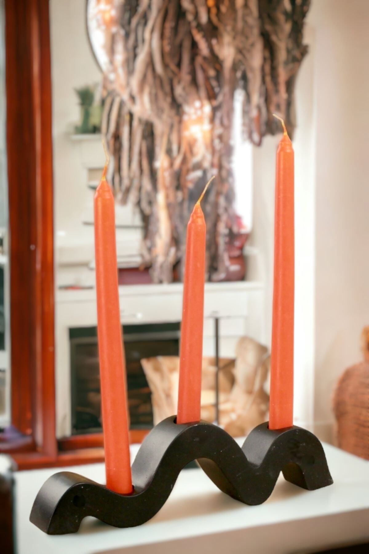 Elioure Şamdan Mumluk, Dekoratif, Tealight Model 13, Siyah Renk, Şık ve Modern Tasarım