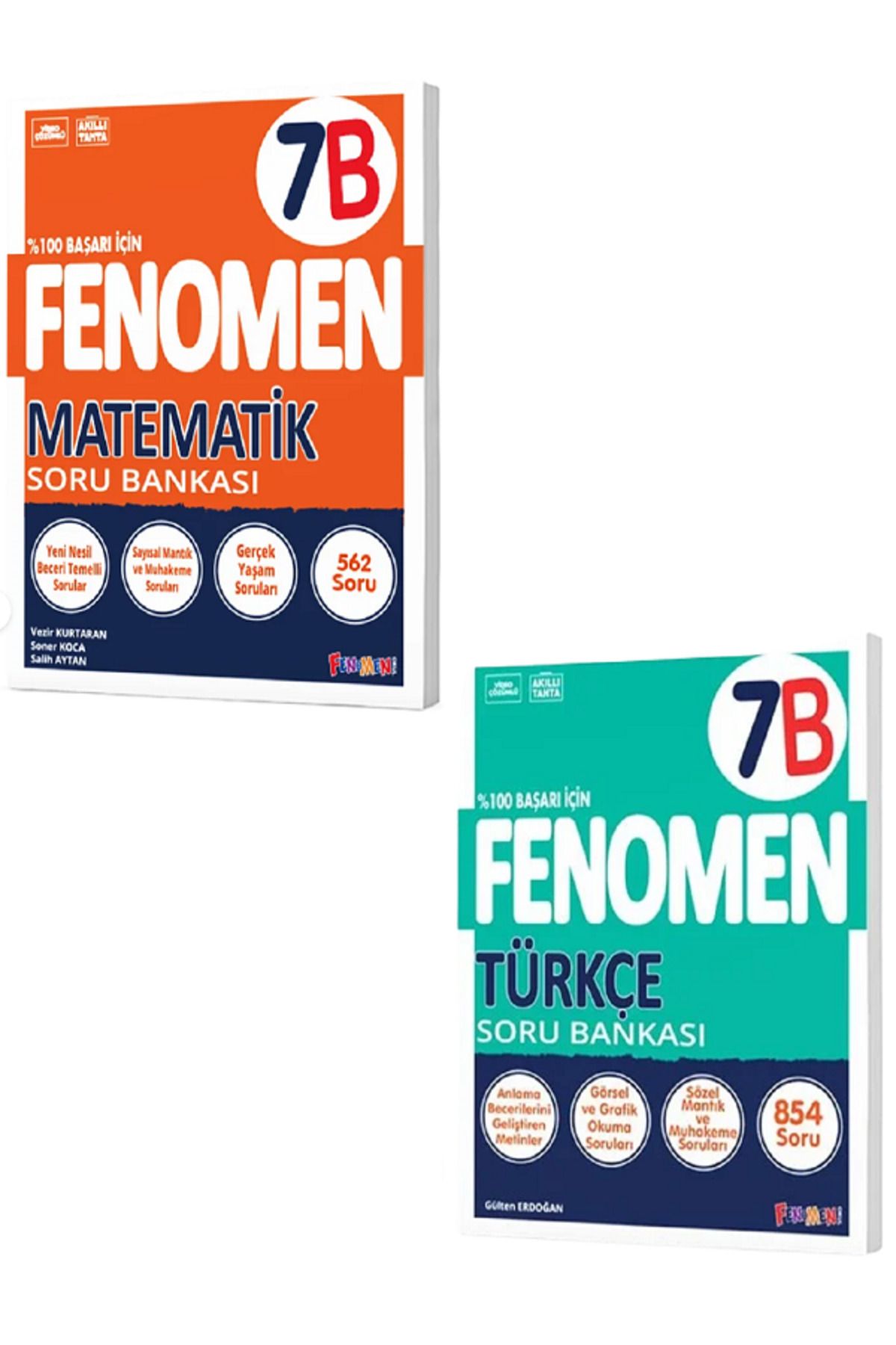 Evrensel İletişim Yayınları 7.Sınıf Fenomen 7B Matematik Soru Bankası + 7.Sınıf Fenomen 7B Türkçe Soru Bankası / 2 KİTAP