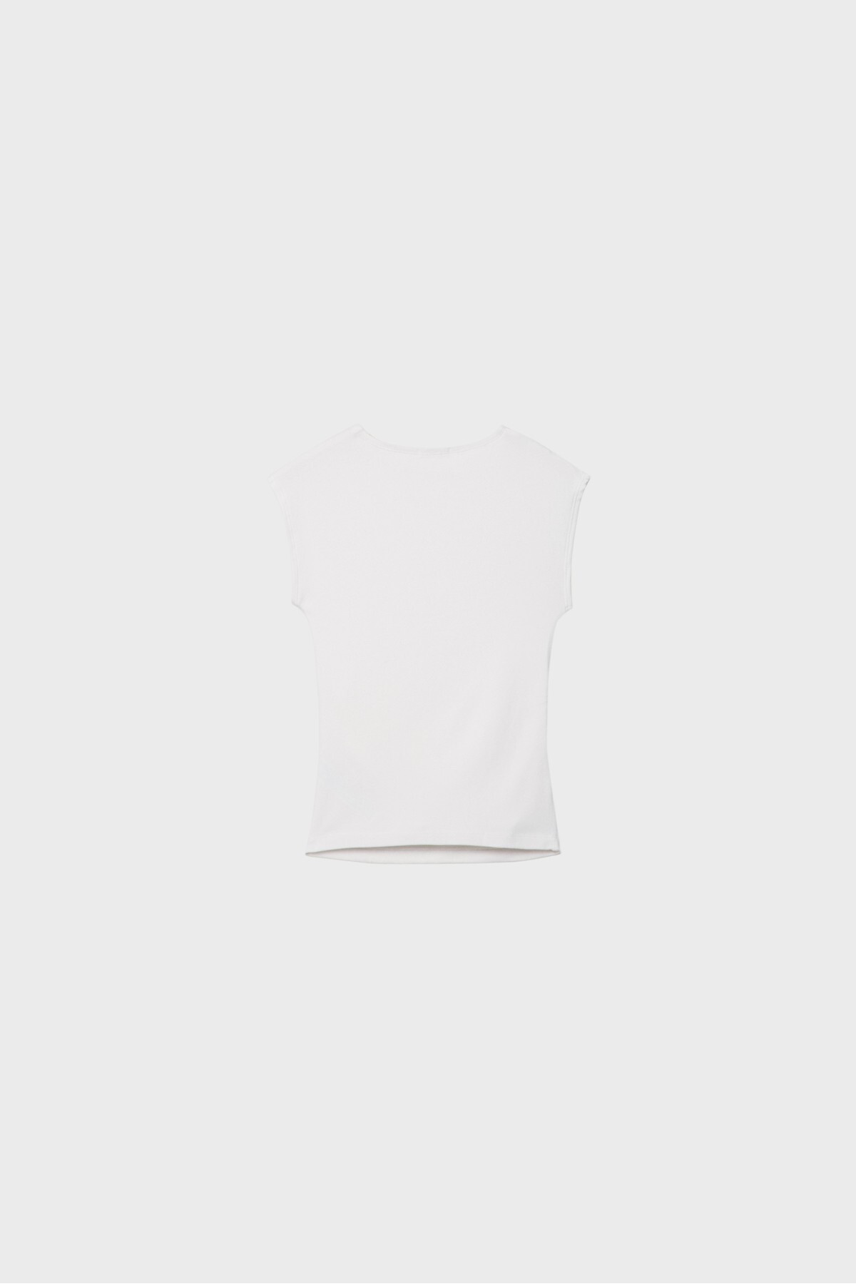 Stradivarius  Basic fitted büzgülü t-shirt - Görsel 7