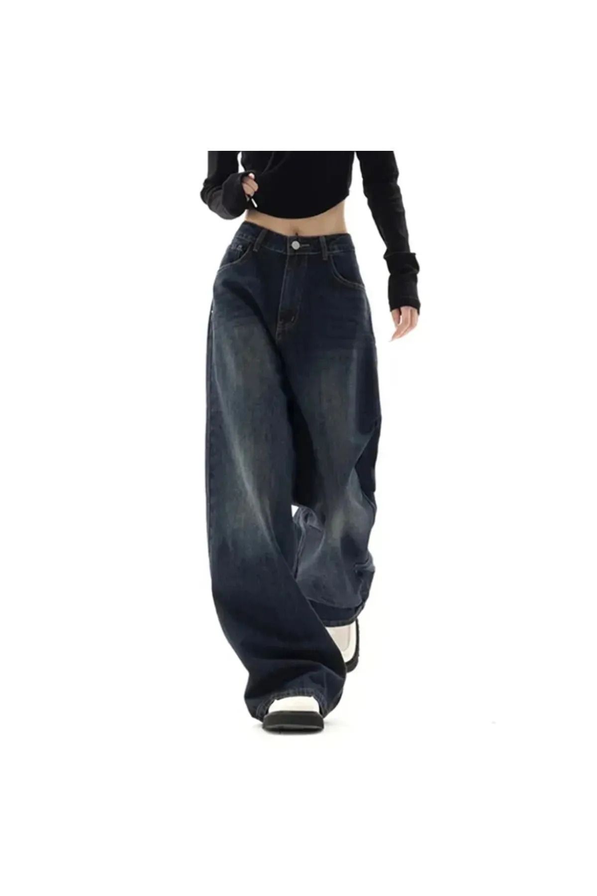 BALİNA Y2K Vintage Yıkamalı Baggy Jean Pantolon -BLN